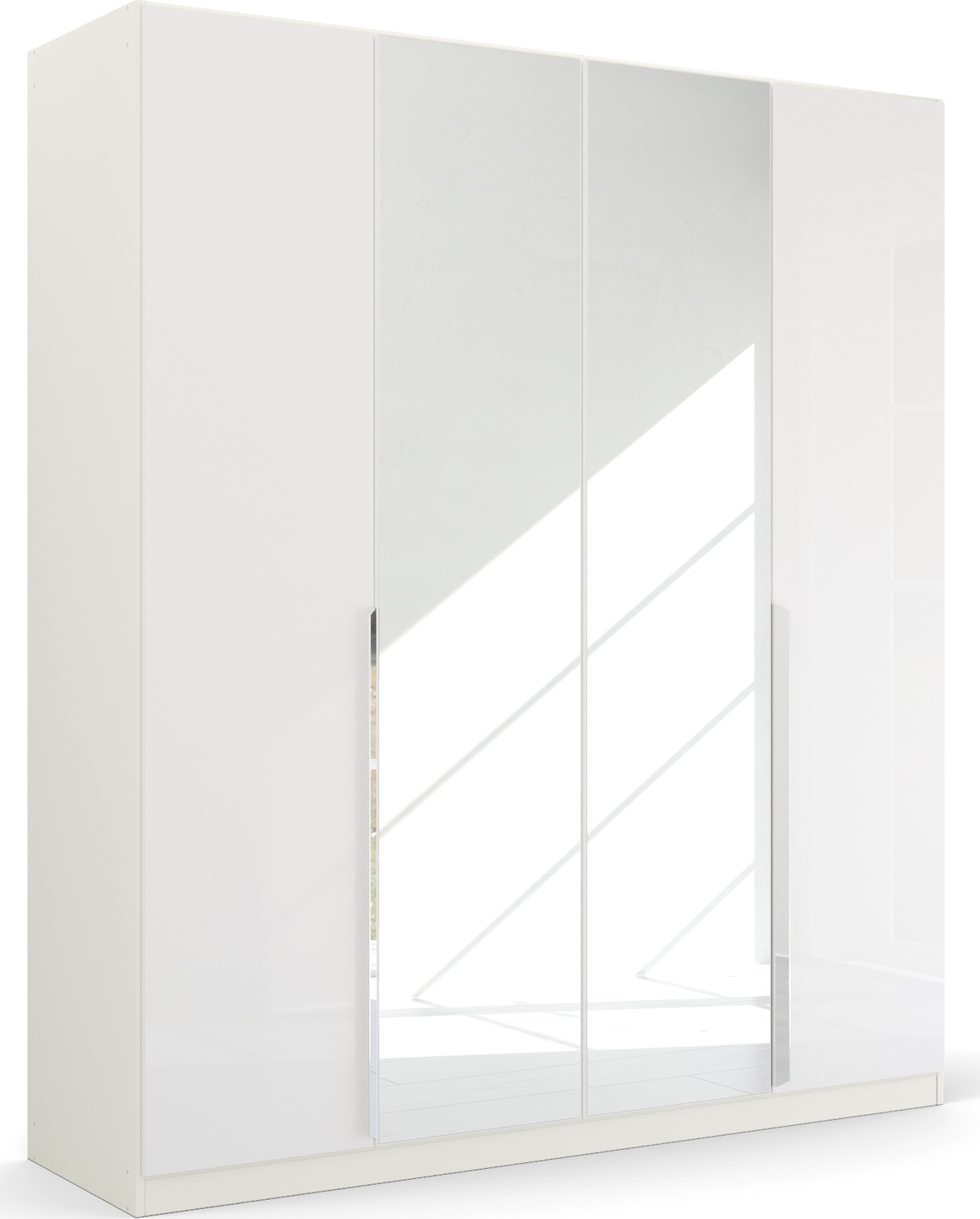 rauch Drehtürenschrank "Kleiderschrank Schrank Garderobe Ankleide GLAMOUR BY QUADRA SPIN" Breiten: 181/226/271 cm, Höhe 210 cm, mit Spiegel und Hochglanz-Front, Stangengriff MADE IN GERMANY