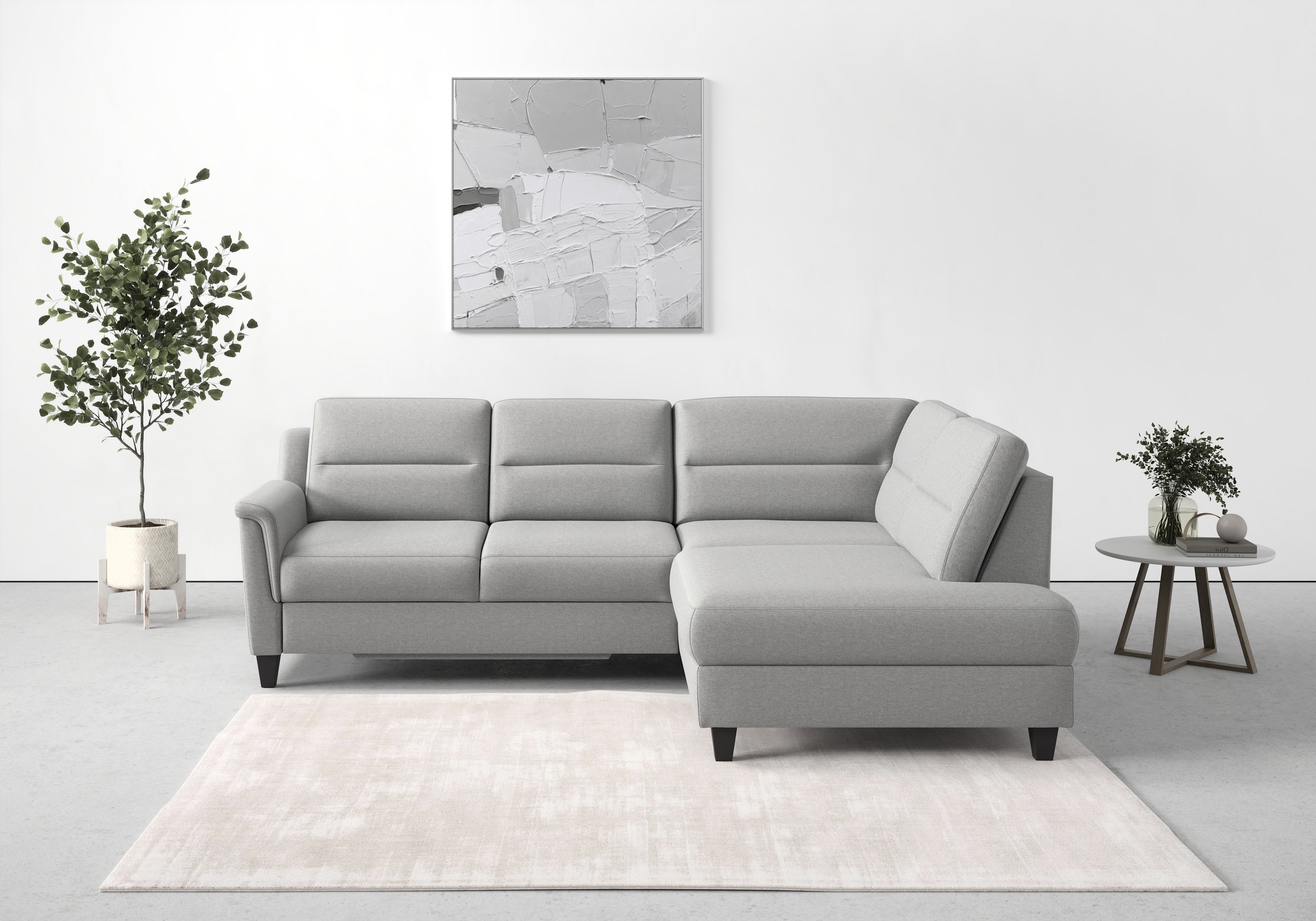 Sit&more Kampinė sofa »Farö L-Form« su spyruoklės patogi su miegojimo funkcija ir Dėžutė patalynei