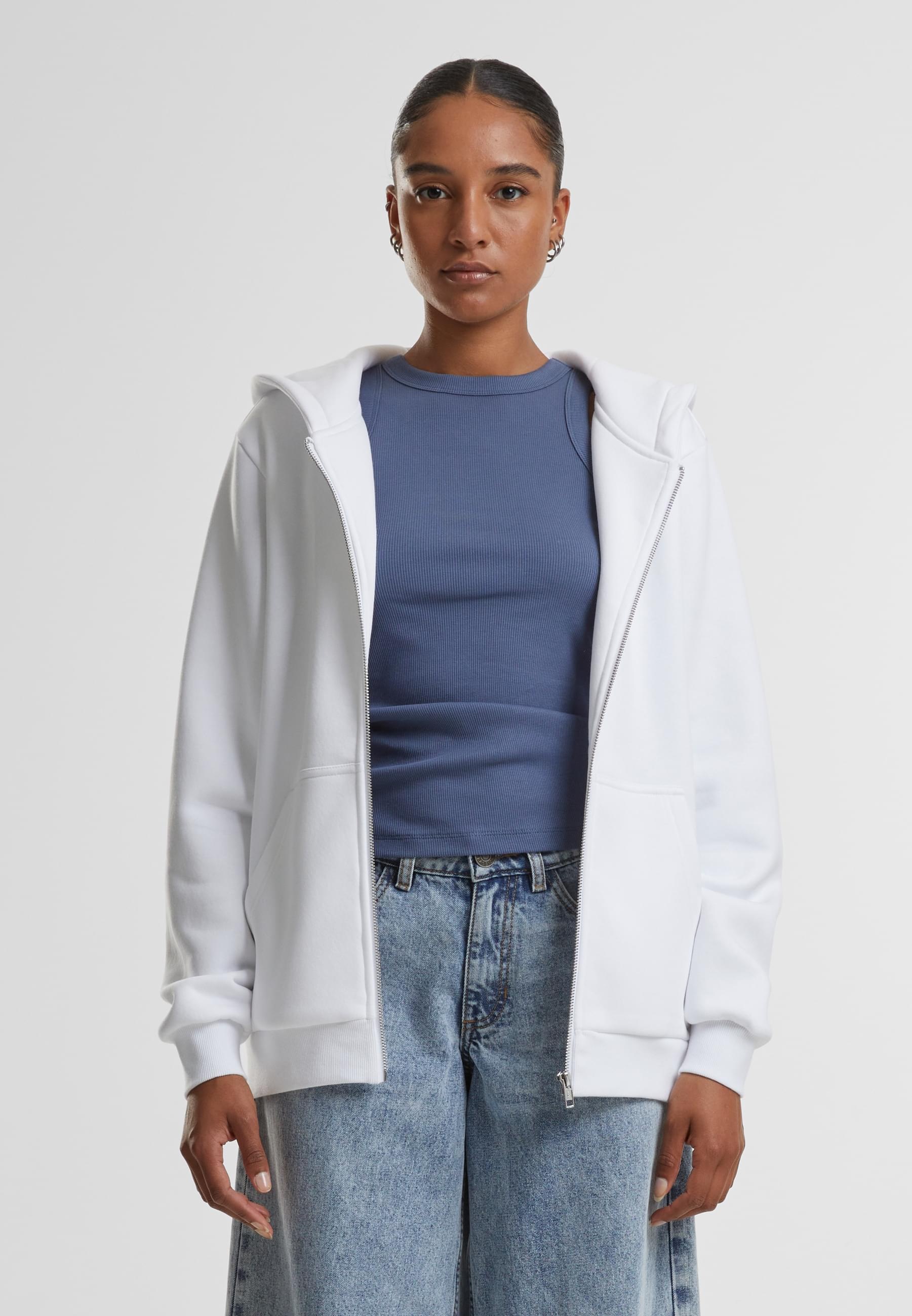 URBAN CLASSICS Cardigan »Urban Classics Ladies Fluffy Zip Cardigan«