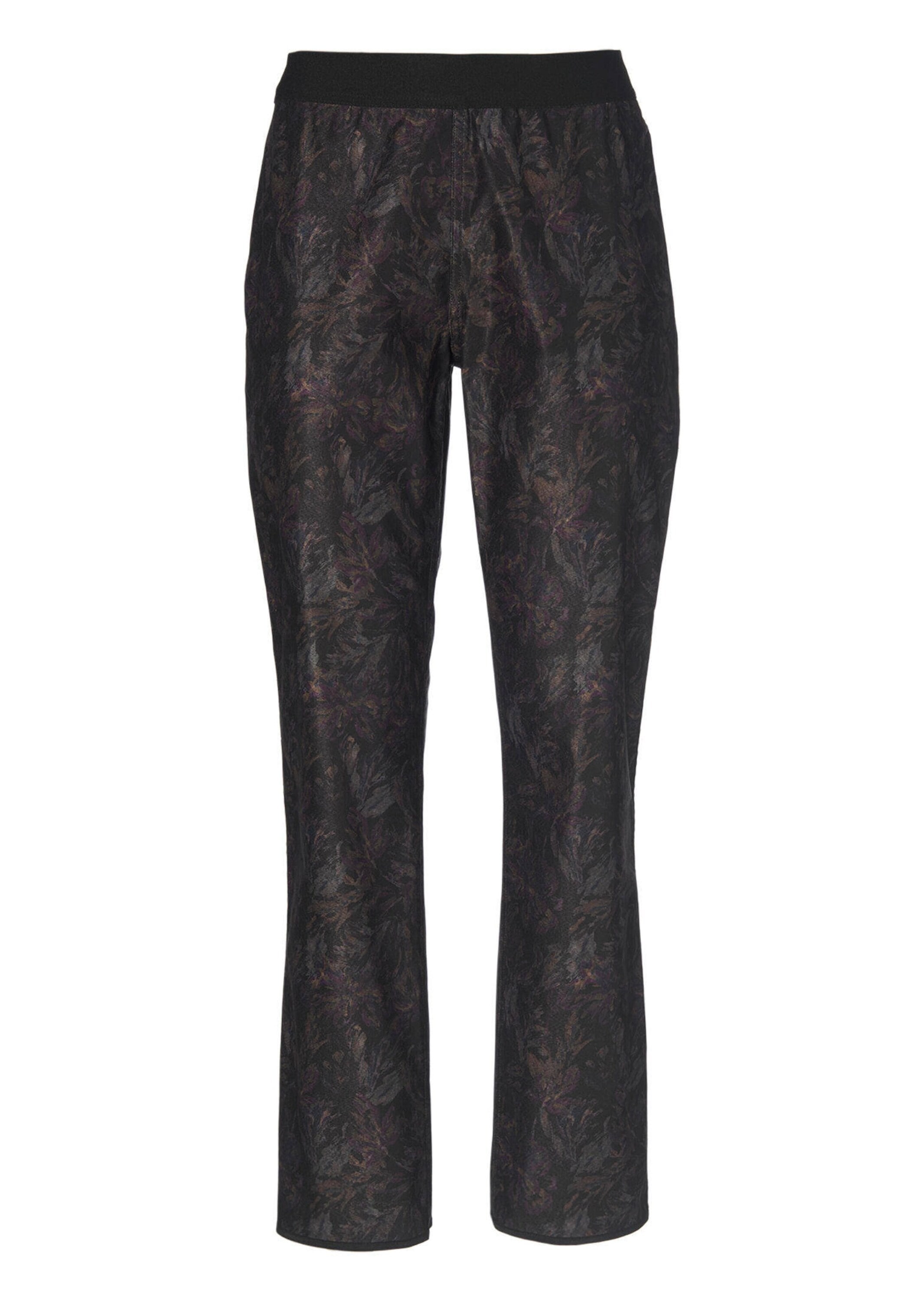 GOLDNER Chinos "Wendedruckhose Louisa" Wendehose: 1 Seite geblümt, 1 Seite uni