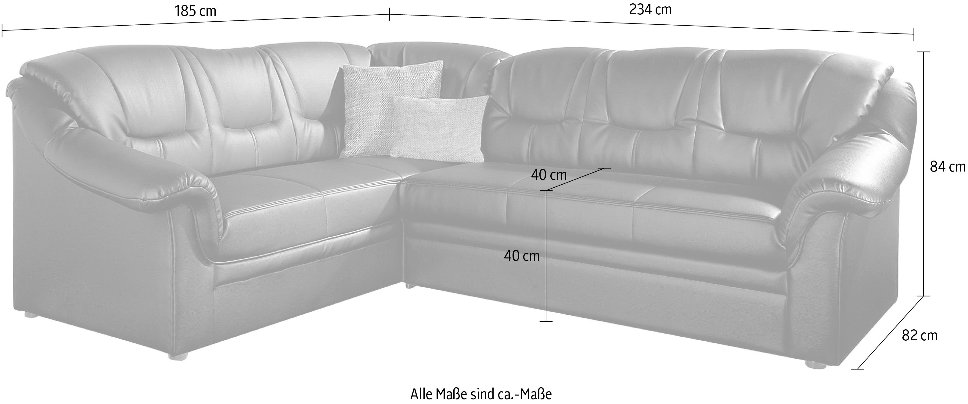 Thumbnail - DOMO collection Ecksofa "Montana, zeitlose Rückensteppung, bequeme Armlehnen, L-Form", wahlweise mit Bettfunktion