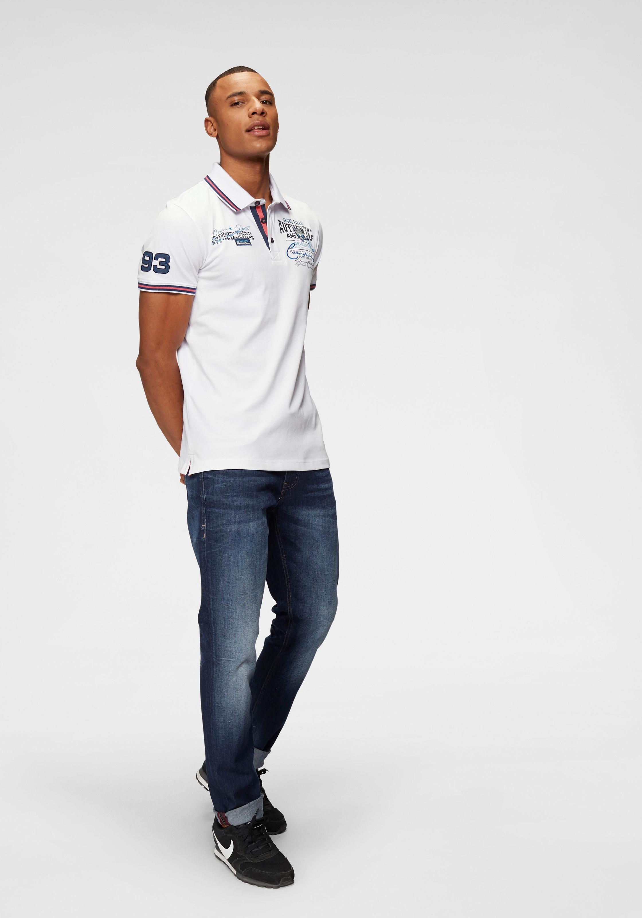 Poloshirt BRUNO BANANI, Herren, Gr. XL (56/58), weiß, Piqué, Obermaterial: 95% Baumwolle, 5% Elasthan, bedruckt, bestickt, unifarben mit Farbeinsatz, körpernah, Bündchen, Shirts, Kurzarm, körpernahe Passform, aus Baumwollmischung, Topseller 3