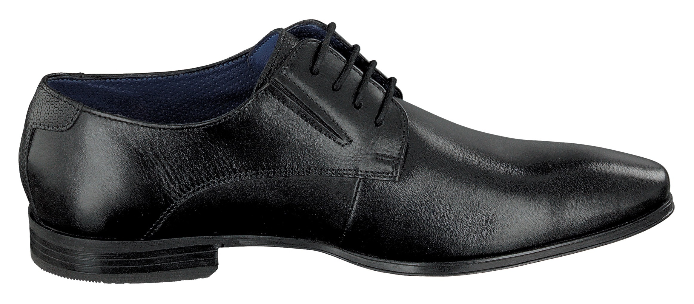 bugatti Schnürschuh, Blockabsatz, Abendschuh, Festtagsschuh mit Logoprägung an der Ferse