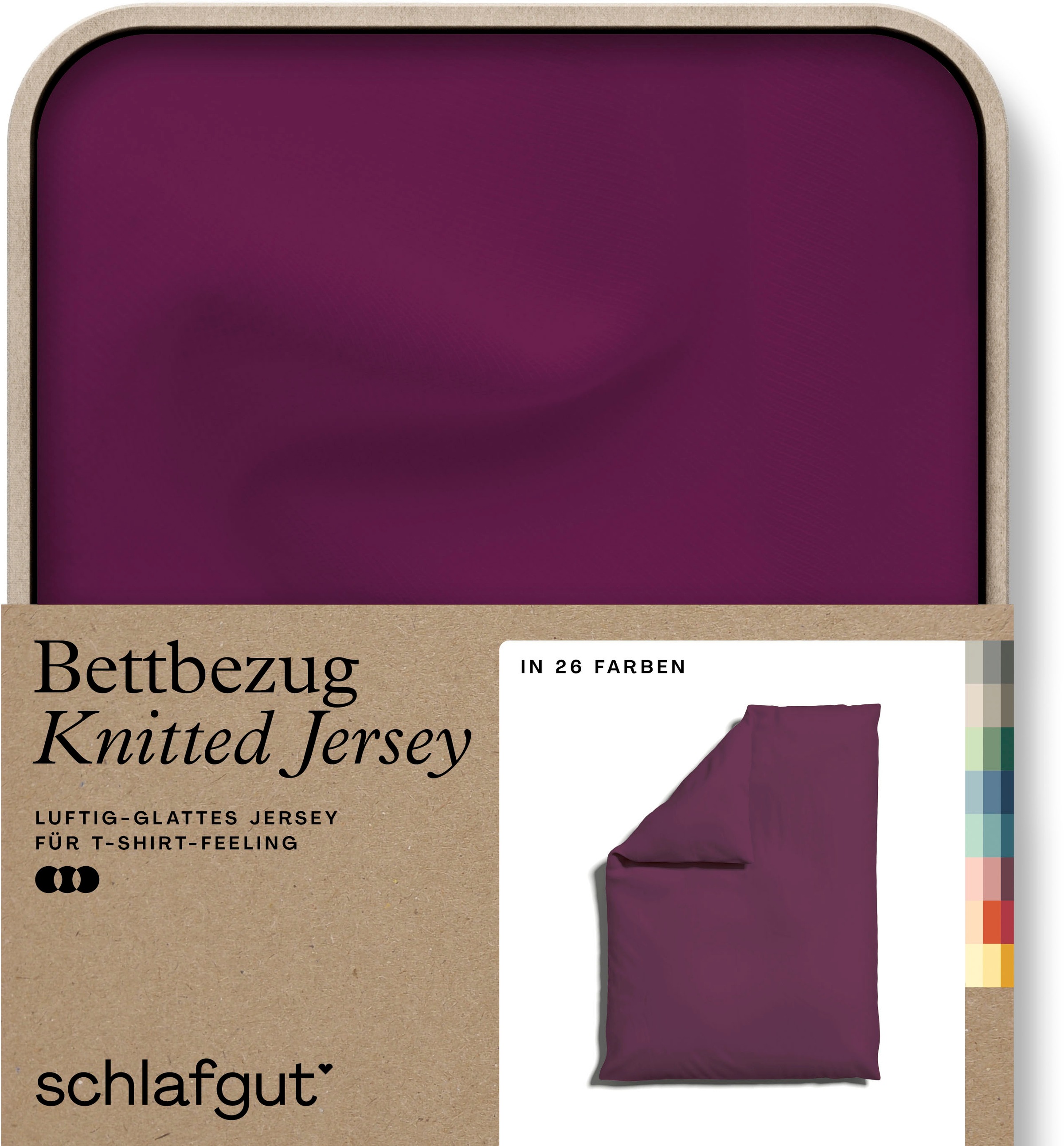 Schlafgut Bettbezug »Knitted Jersey uni, aus Bio-Baumwolle mit Elasthan, Reißverschluss«, (1 St.), bügelfrei, Mix & Match Bettwäsche: passender Kissenbezug erhältlich