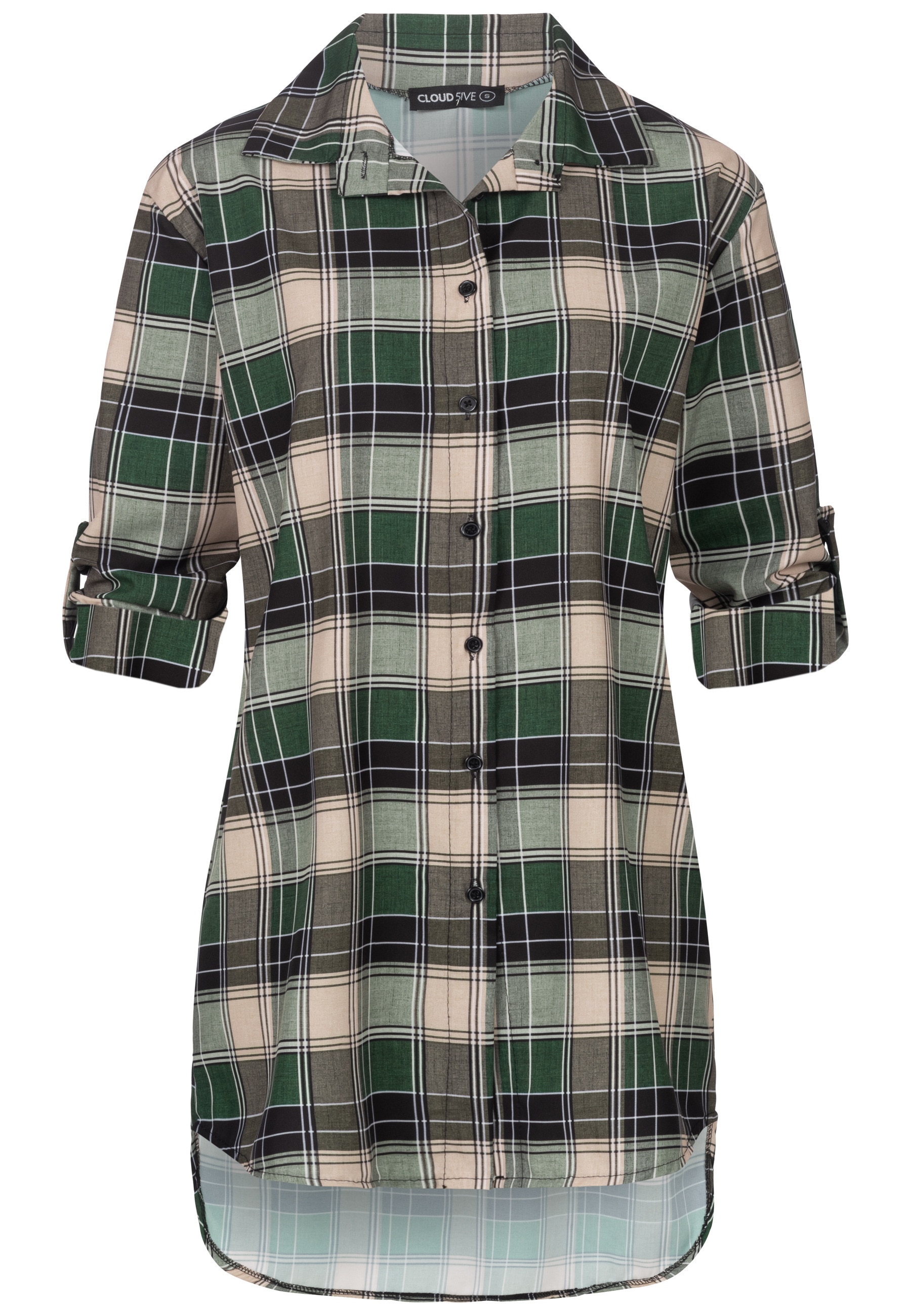 CLOUD 5IVE Klassische Bluse "CLOUD 5IVE Turn Up 3/4 Arm Bluse kariert small günstig online kaufen