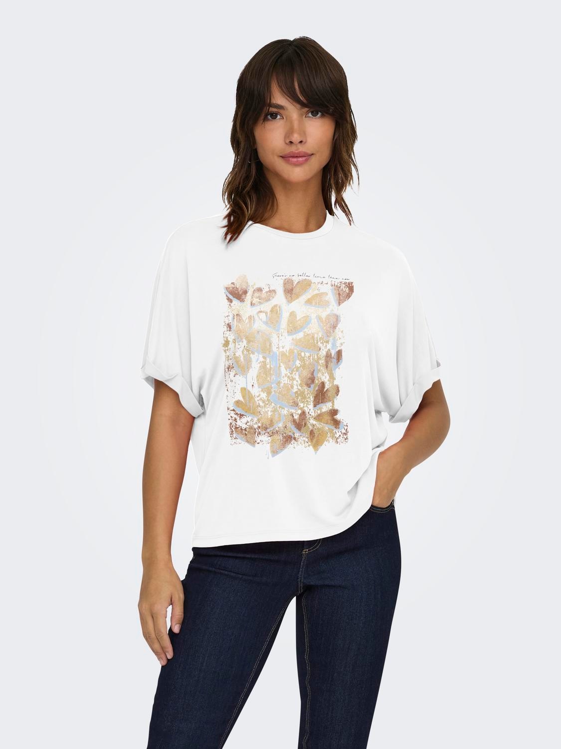 ONLY T-Shirt "ONLFREE LIFE S/S FOLD-UP TOP BOX JRS" Materialmix, regular fi günstig online kaufen