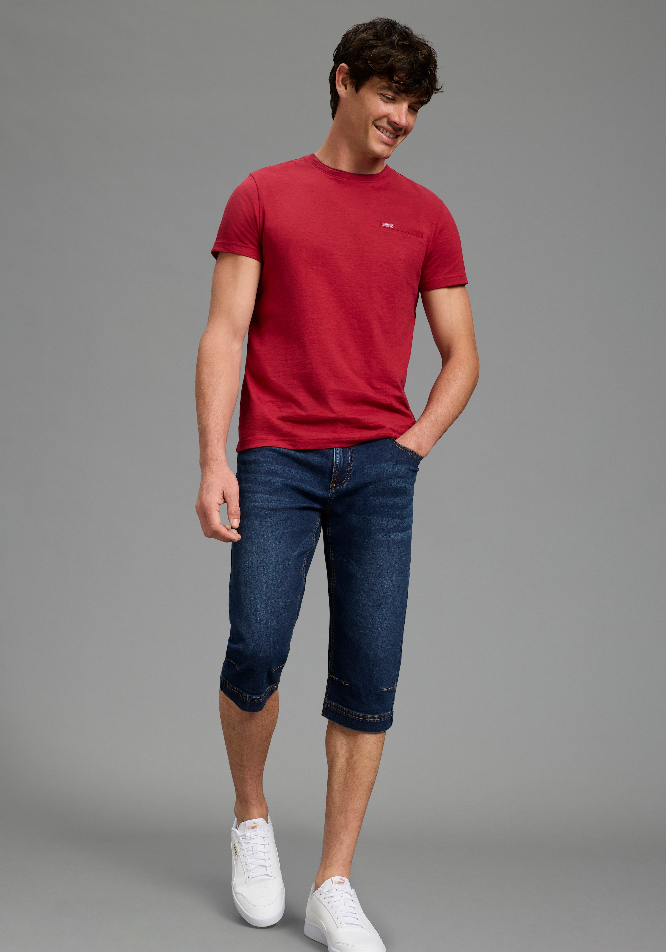 Bruno Banani Jeansbermudas »Hutch-Bermuda« Straight-Fit, normale Leibhöhe, aus elastischem Denim-Material