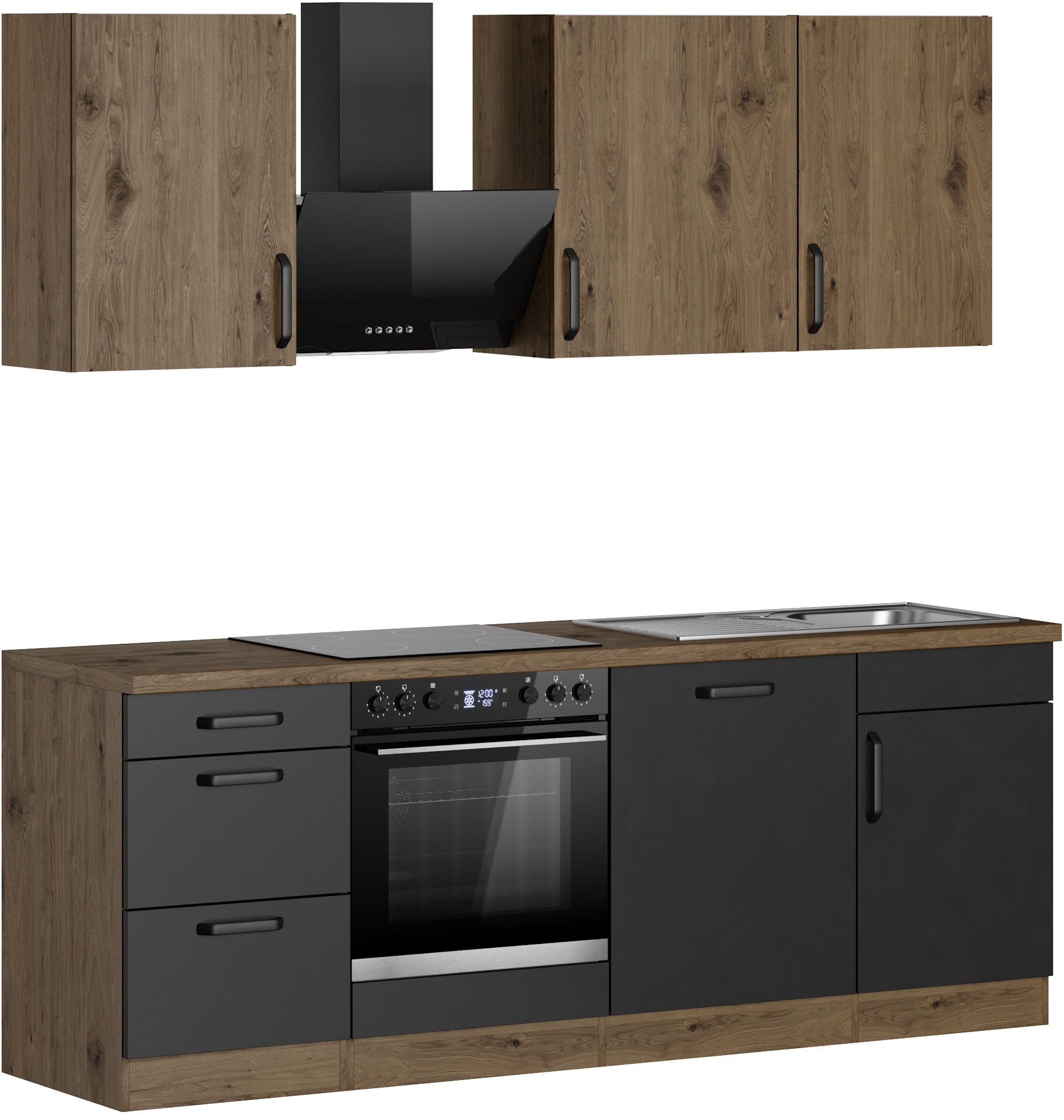 Thumbnail - wiho Küchen Küchenzeile "Elba" wahlweise mit Hanseatic E-Geräten, Breite 220 cm