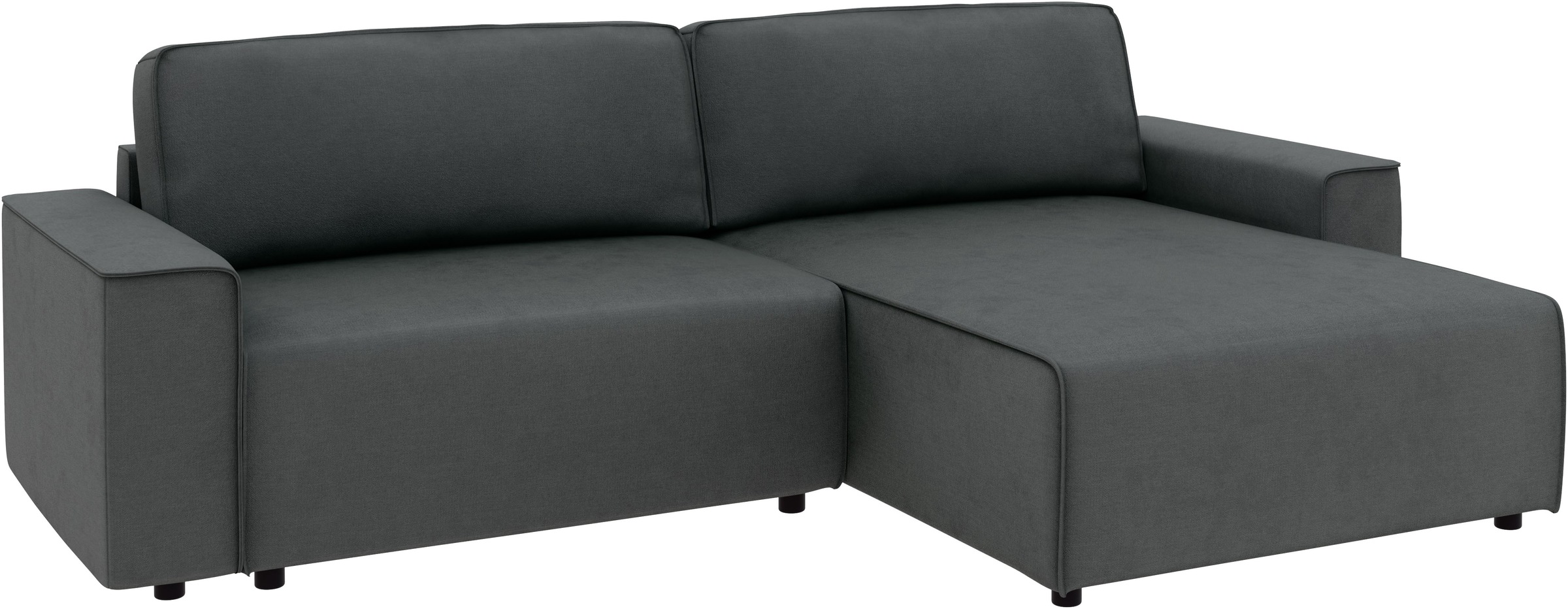 INOSIGN Ecksofa »Chance, Recamiere beidseitig montierbar, Schlaffunktion, Breite 265 cm«, in Struktur fein LINO, mit Schlaffunktion und Bettkasten