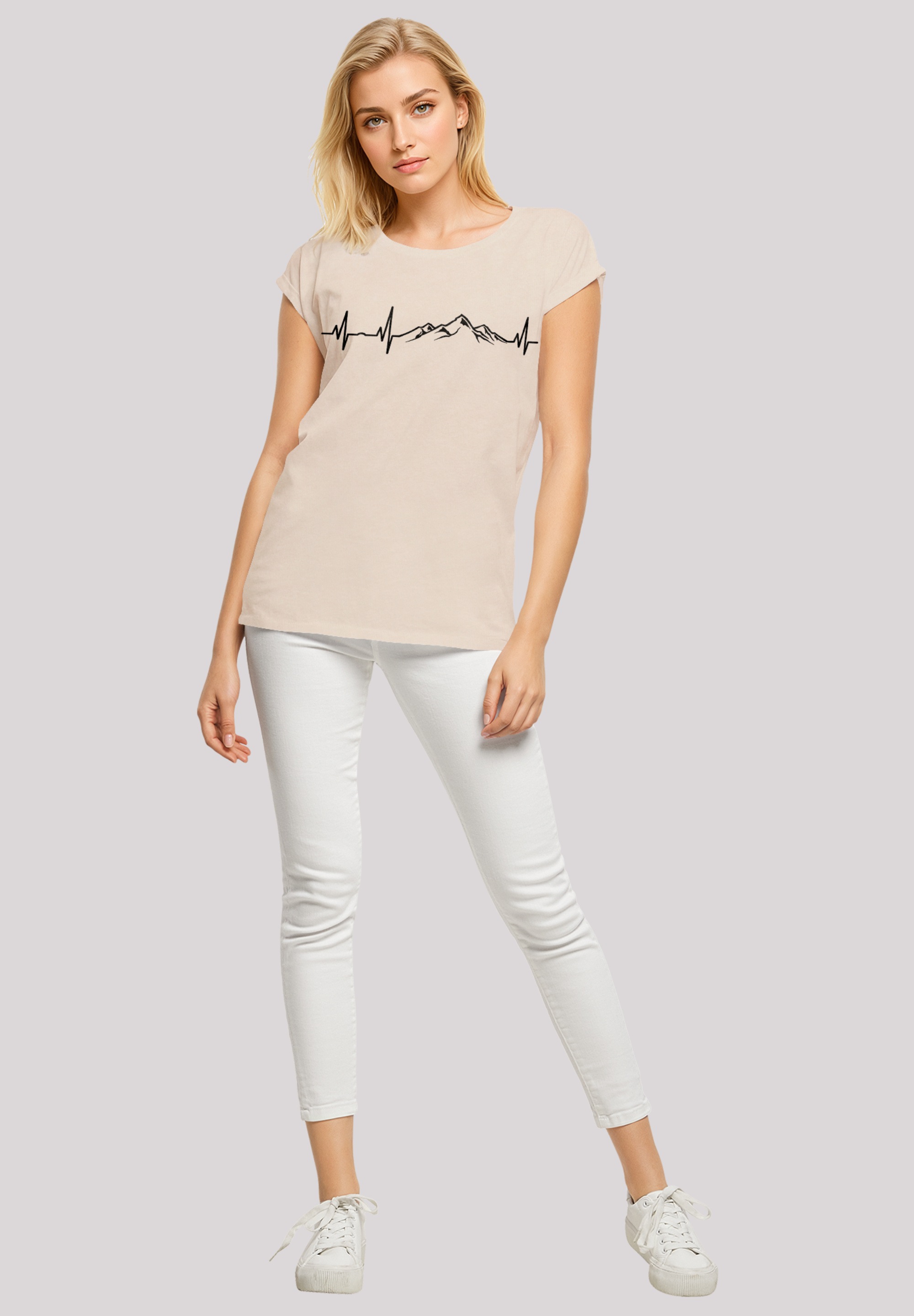 F4NT4STIC T-Shirt »Herzschlag Berge Wandern«, Premium Qualität