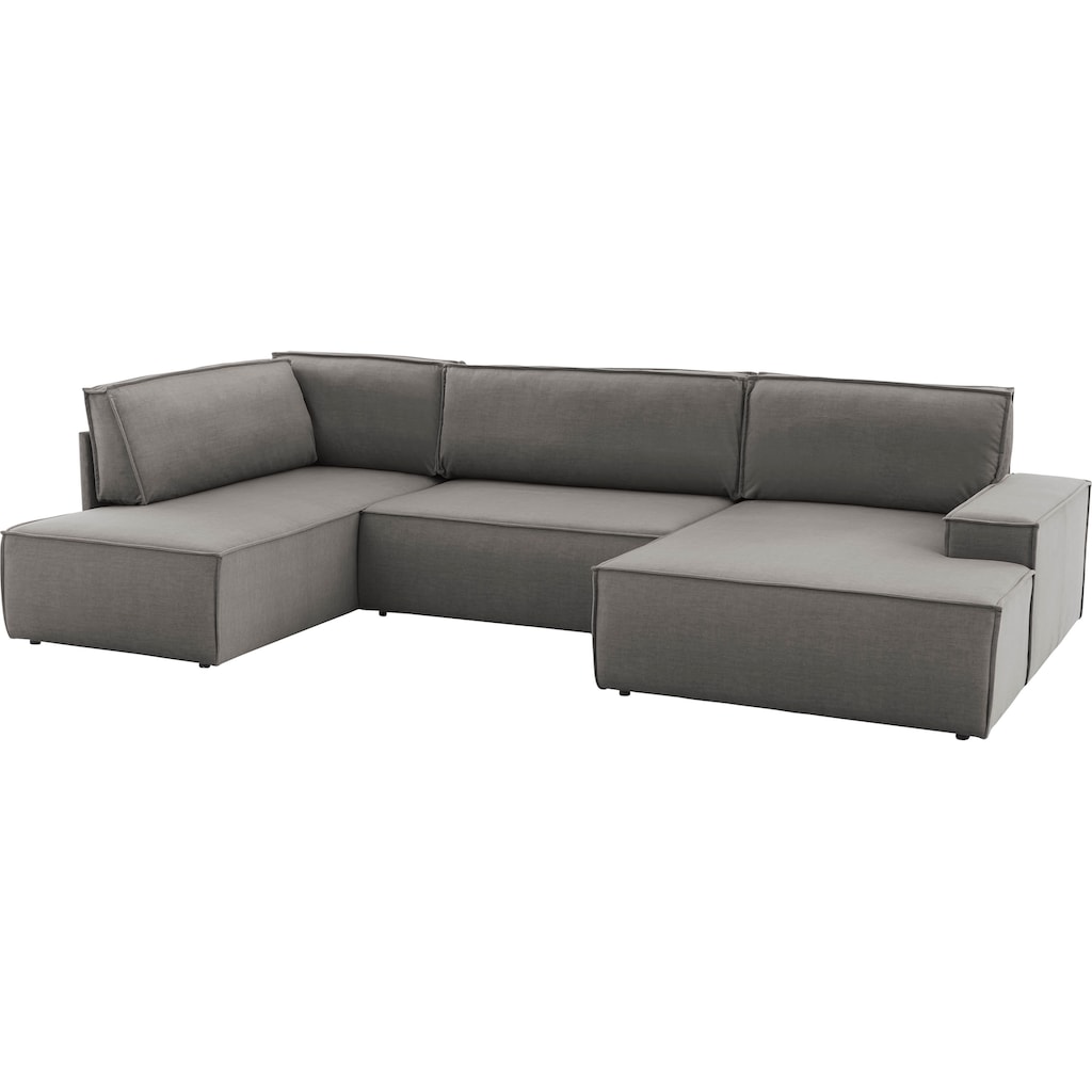 Home affaire Wohnlandschaft »SHERWOOD XXL 329 cm Schlafsofa, U-Form«