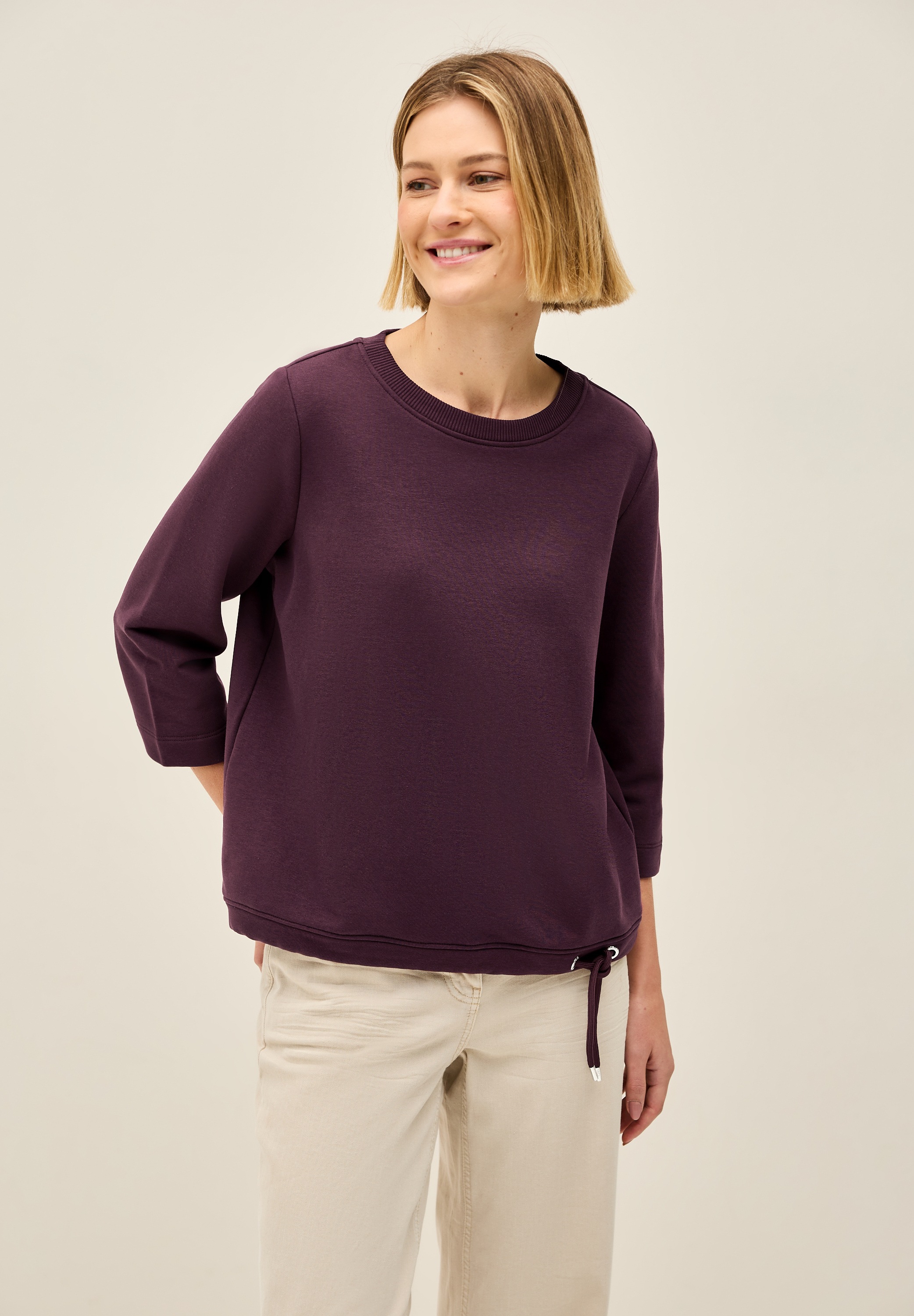Cecil Sweatshirt, mit elastischem Saum mit Tunnelzug günstig online kaufen