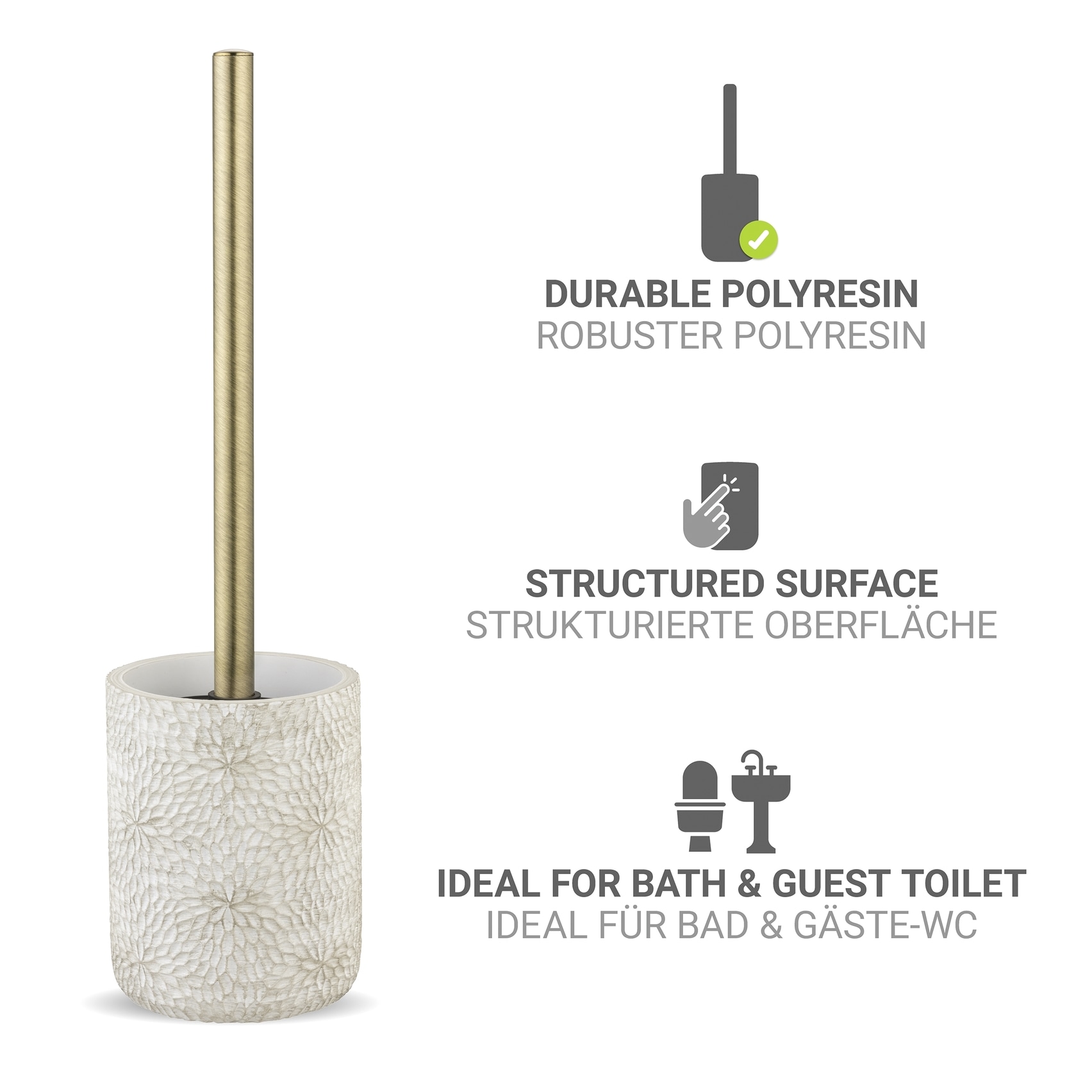 WENKO WC-Garnitur »Montalfano« aus Kunststoff | Polyresin (Kunststein)