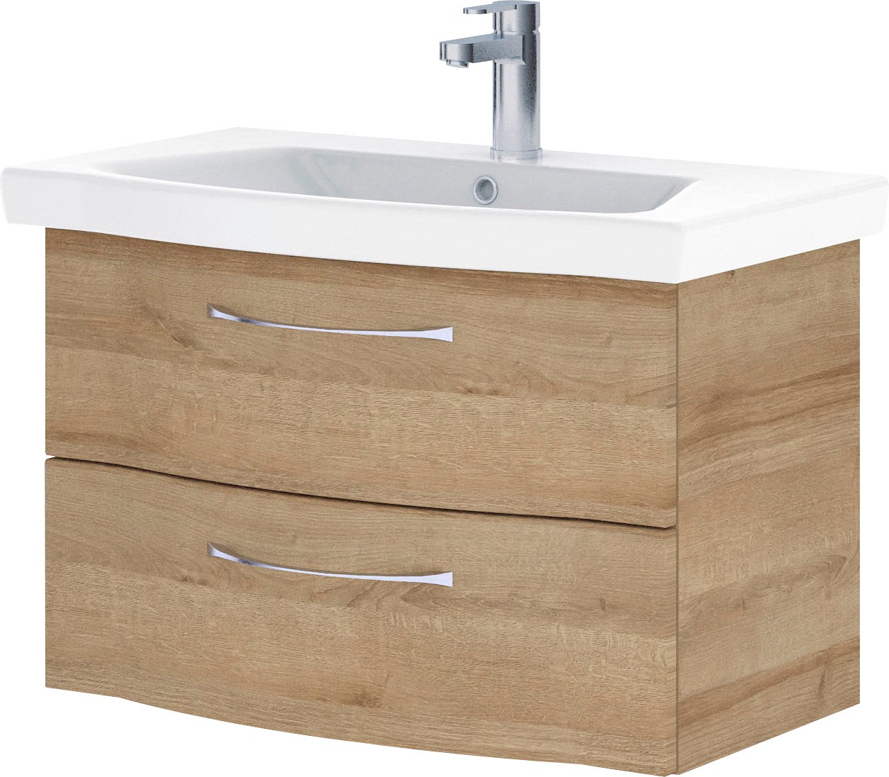 Saphir Badmöbel-Set »6005 Sprint Keramik-Waschtisch, 82 cm breit«, (1 St.), Waschplatz inkl. Türdämpfer, 2 Schubladen, Waschtisch