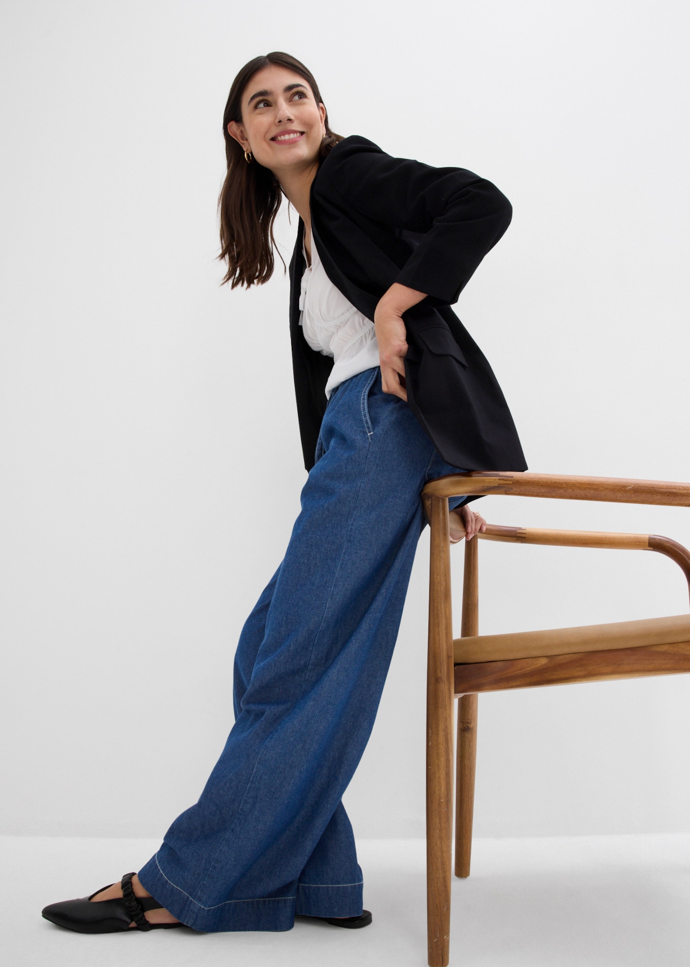 bonprix Weite Jeans mit Gummibund, Loose Fit, aus reiner Baumwolle