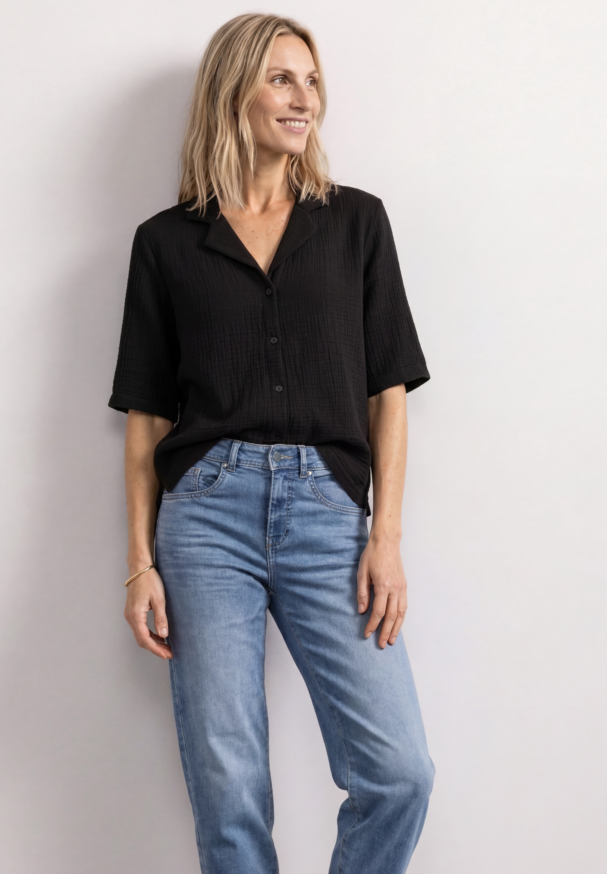 STREET ONE Hemdbluse aus reiner Baumwolle