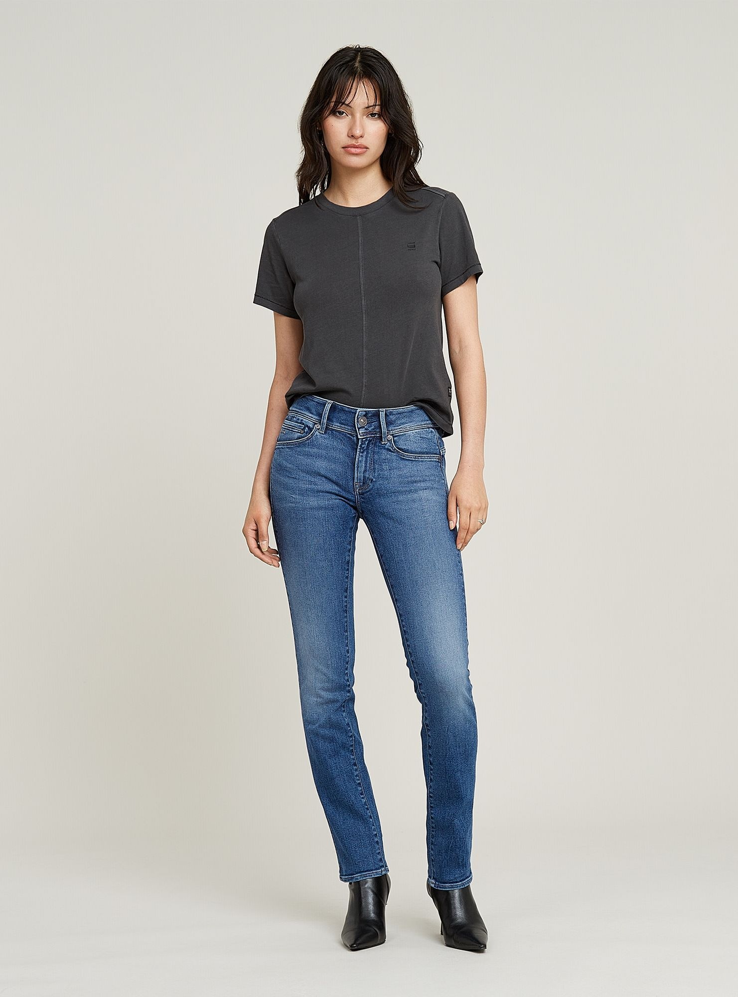 G-STAR T-Shirt »Overdyed Front Seam Top«