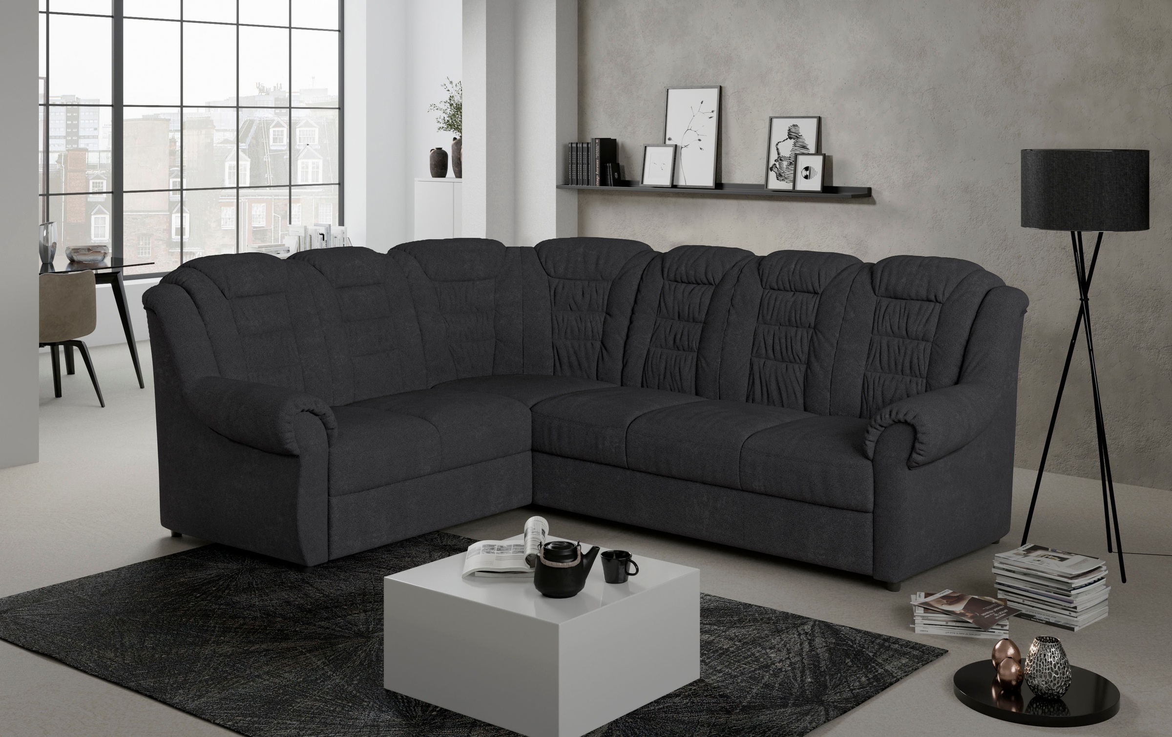 Home affaire Ecksofa "Boston L-Form", mit hoher Rückenlehne, wahlweise mit günstig online kaufen