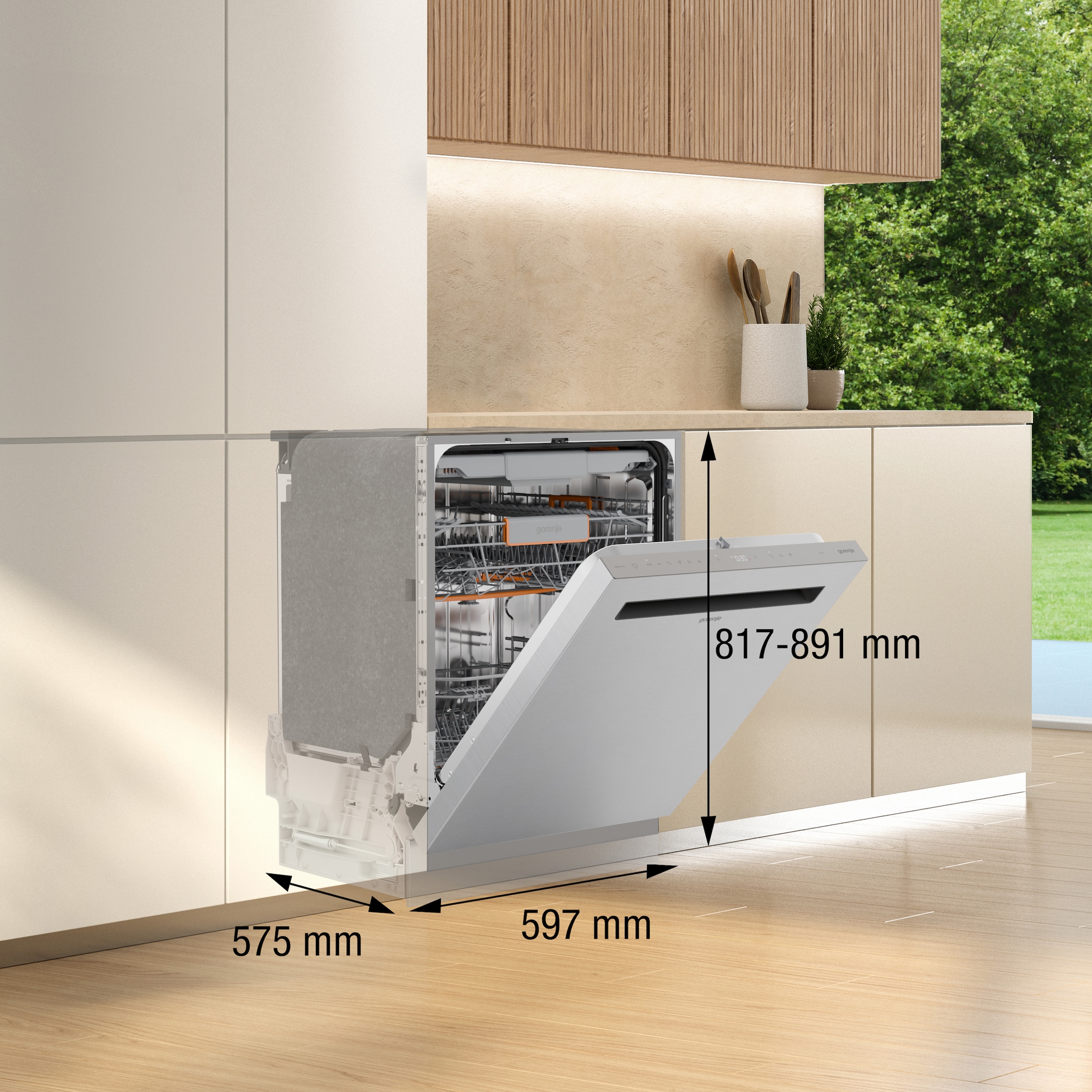GORENJE Unterbaugeschirrspüler »GU673B65X« 9,5 l 16 Maßgedecke TotalDry - auto. Türöffnung