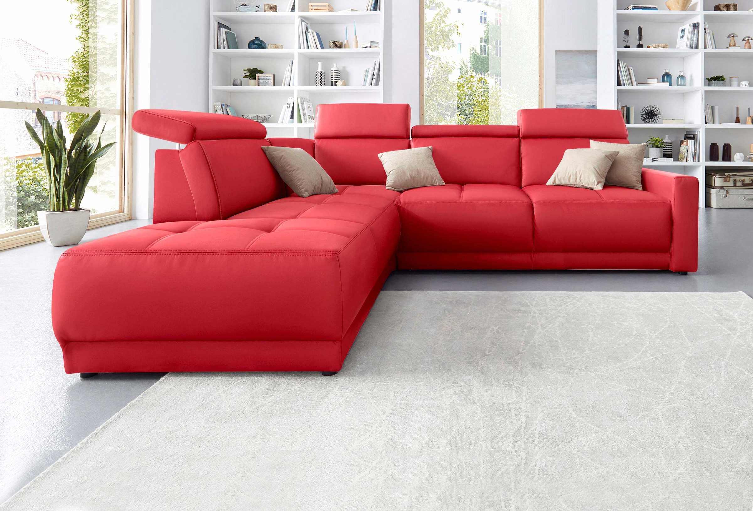 DOMO collection Ecksofa "Ava, moderne Sitzheftung mit toller Doppelnaht, ko günstig online kaufen