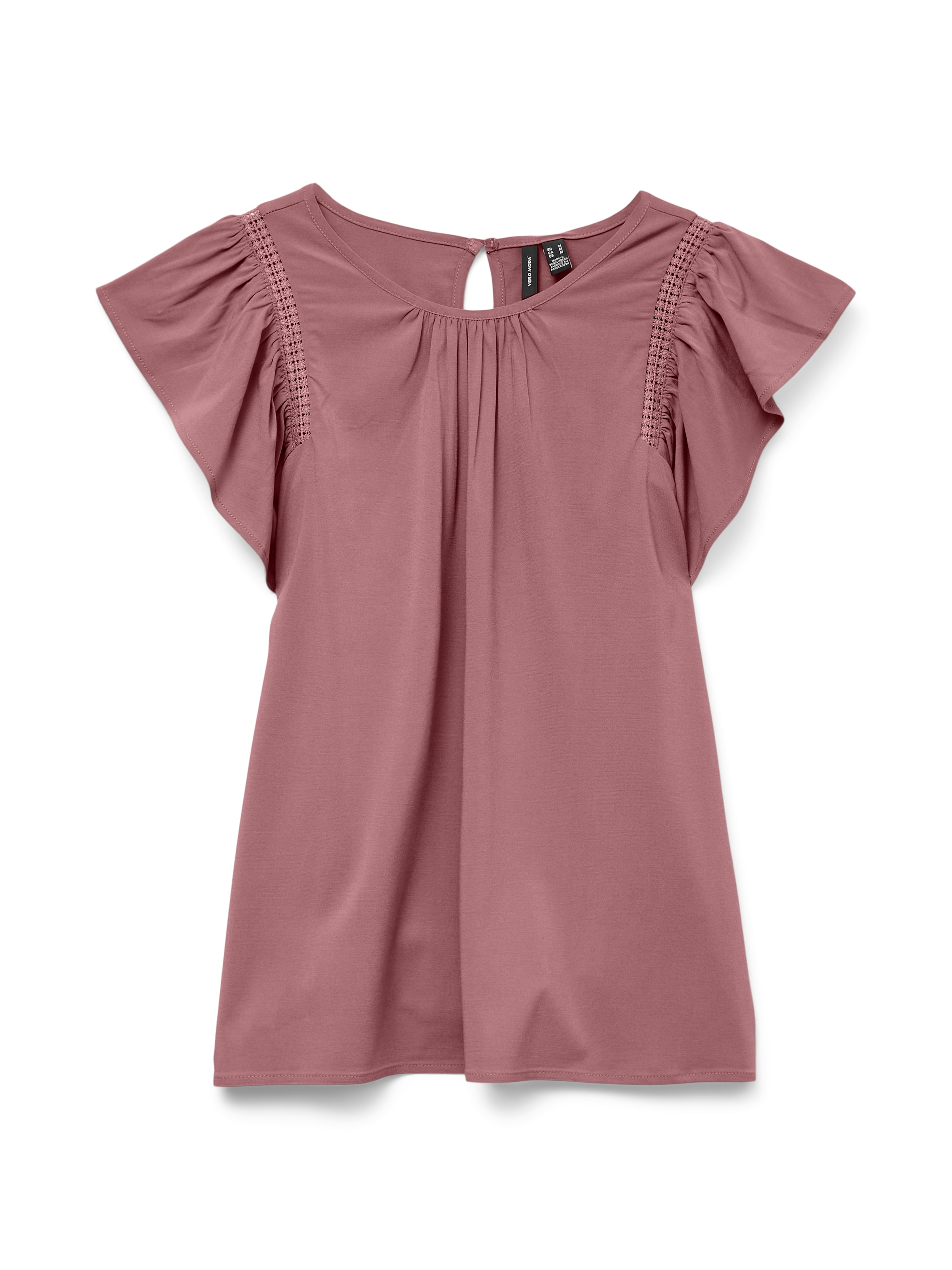 Vero Moda Kurzarmbluse "VMBELLA SS LACE TOP WVN GA NOOS" günstig online kaufen