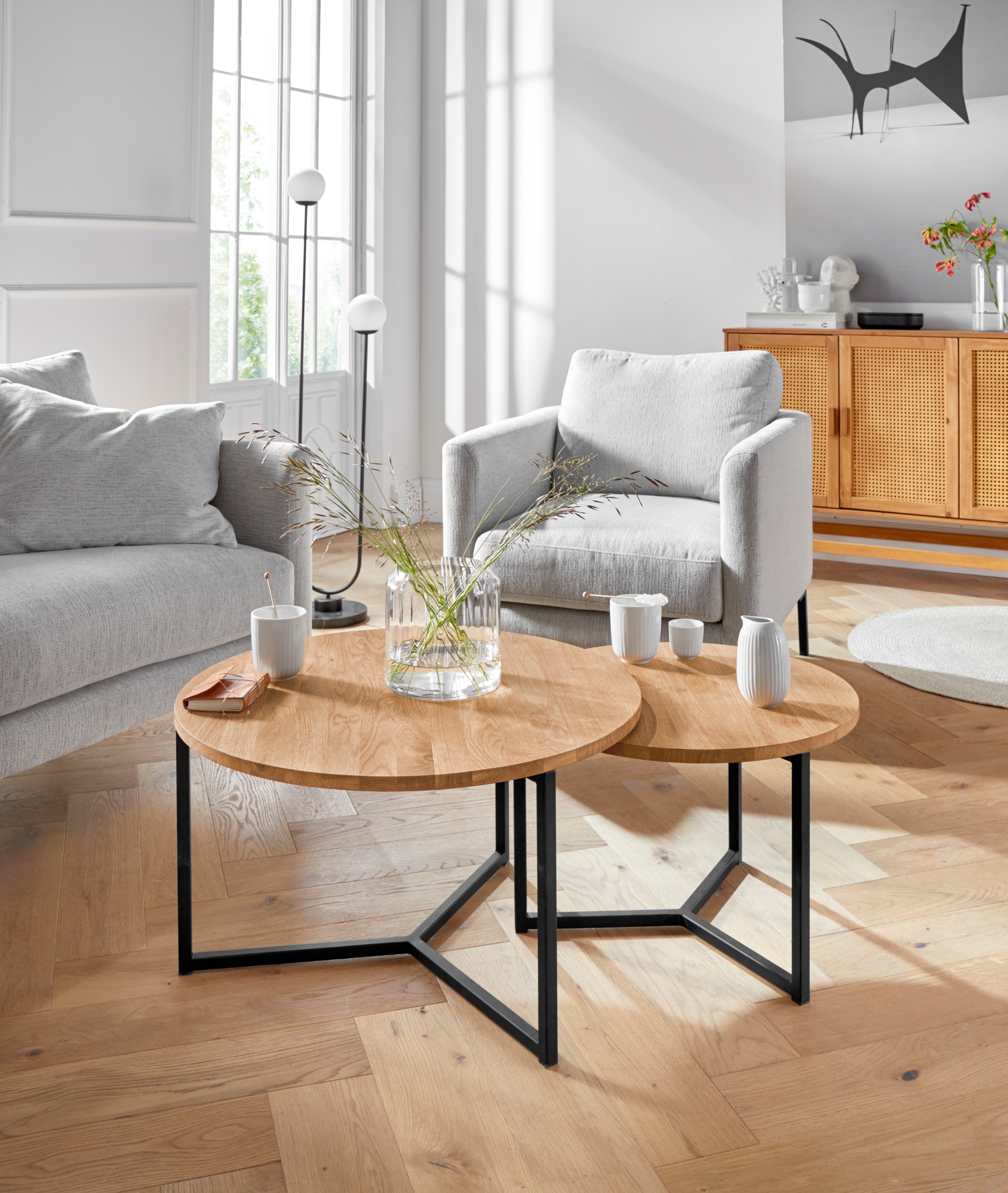 andas Couchtisch "Likta" Gesamtmaße 1 D/H: 73/41 & 2 D/H: 56/39 cm, aus Eic günstig online kaufen