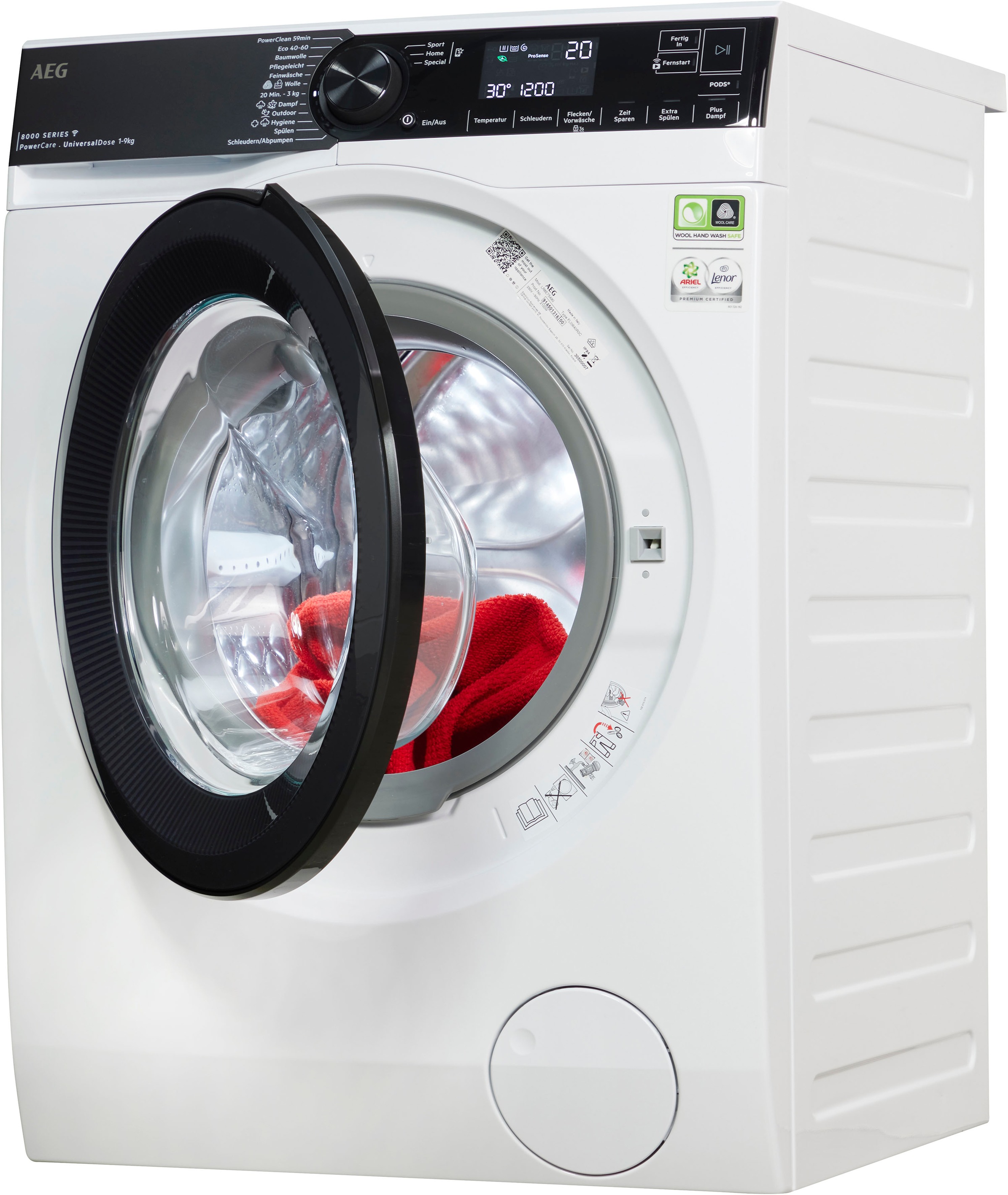 AEG Waschmaschine 8000 PowerCare "LR8E75490" 9 kg 1400 U/min Dampf-Funktion günstig online kaufen