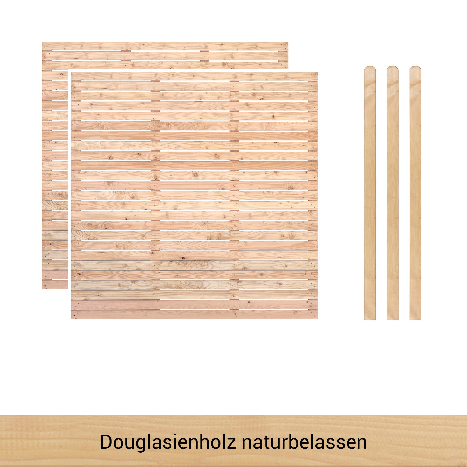 BM Massivholz Zaun "Kurt Set 2", 2 Zaunelemente 180 x 180cm, 3 Pfosten, Kop günstig online kaufen