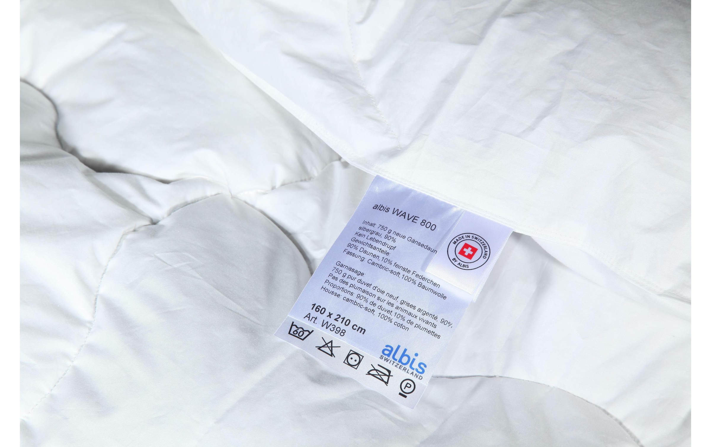 Albis Switzerland 4-Jahreszeitenbett »Wave 800« 4-Jahreszeiten Füllung 90% Daunen, 10% Federchen Bezug Baumwolle 1 Stk. tlg. Dank Vollfixierun kein Verrutschen der Füllun