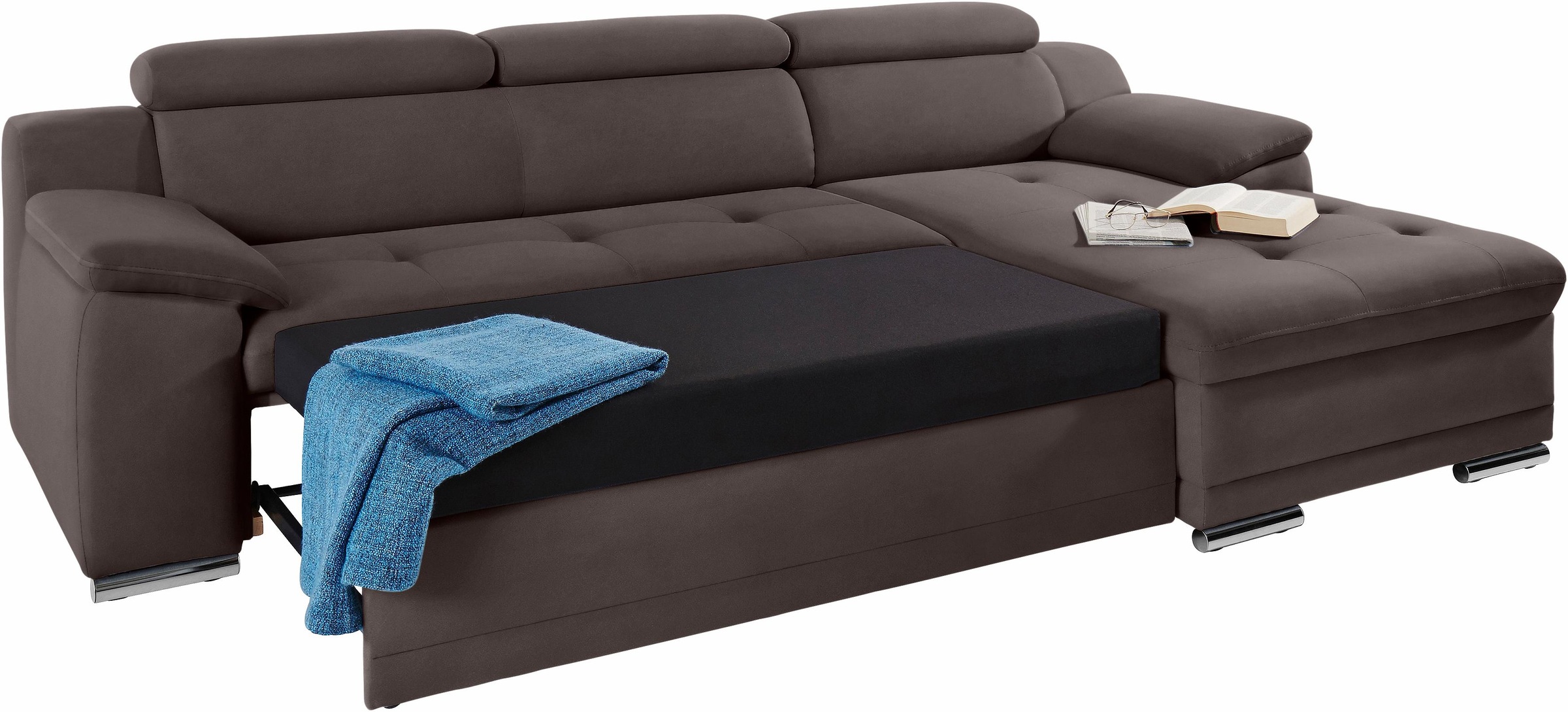 sit&more Ecksofa »Top Andiamo L-Form«, wahlweise mit Bettfunktion, inklusive Kopfteilverstellung