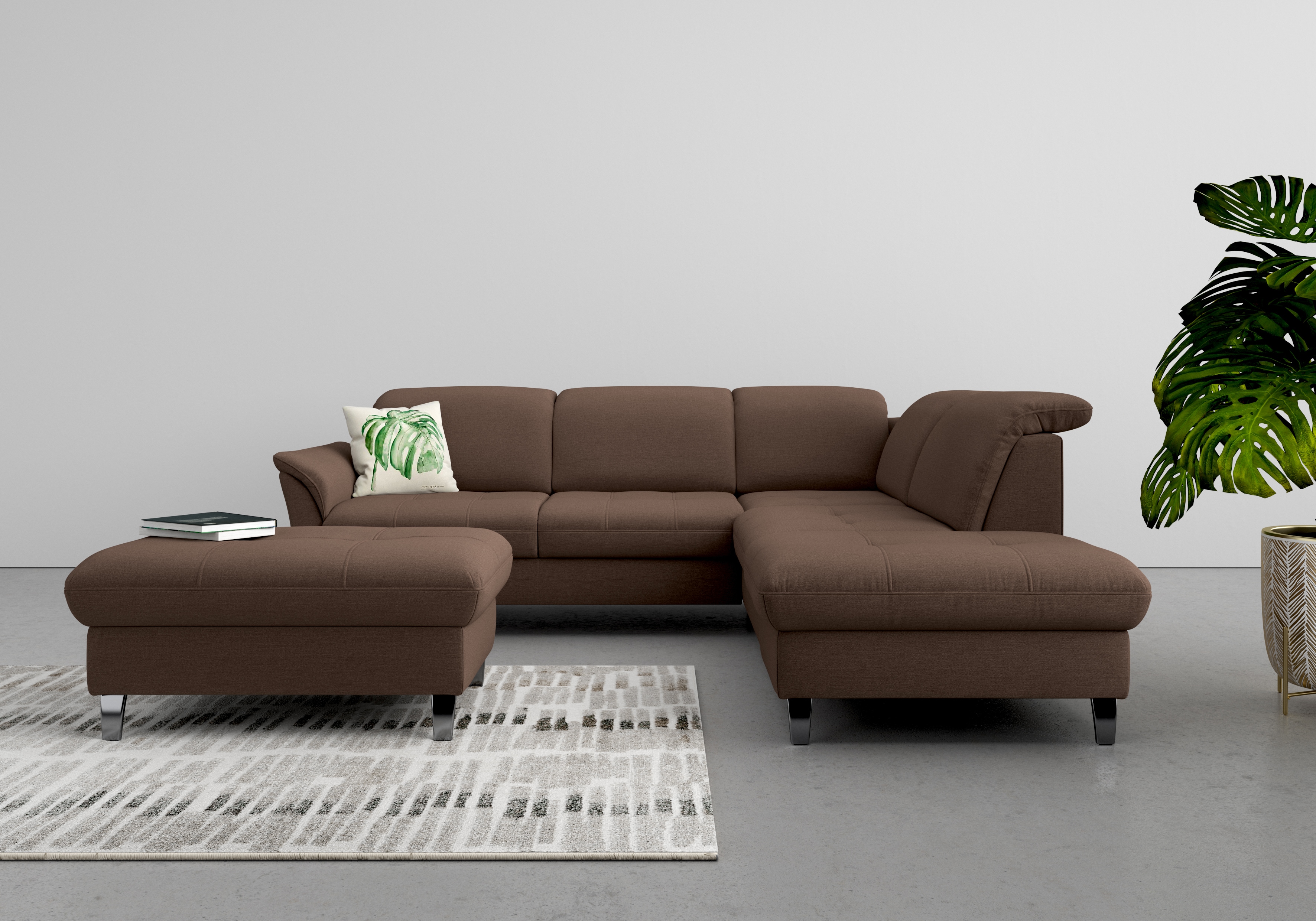 sit&more Ecksofa "Maggiore L-Form" wahlweise mit Kopfteilverstellung, Schlaffunktion und Stauraum