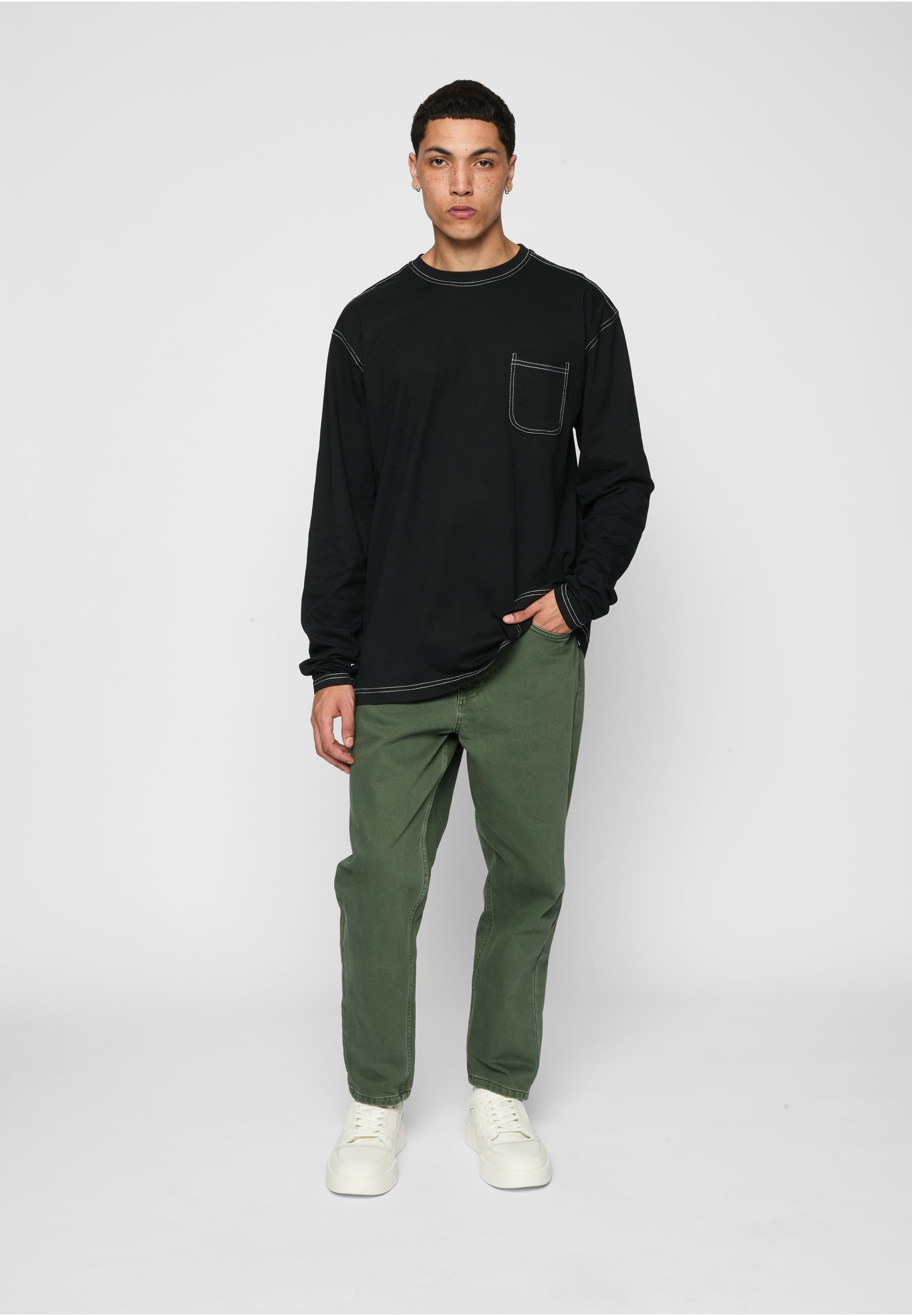 URBAN CLASSICS Longsleeve »Urban Classics Herren Heavy Oversized Contrast Stitch Longsleeve«, (1 tlg.)