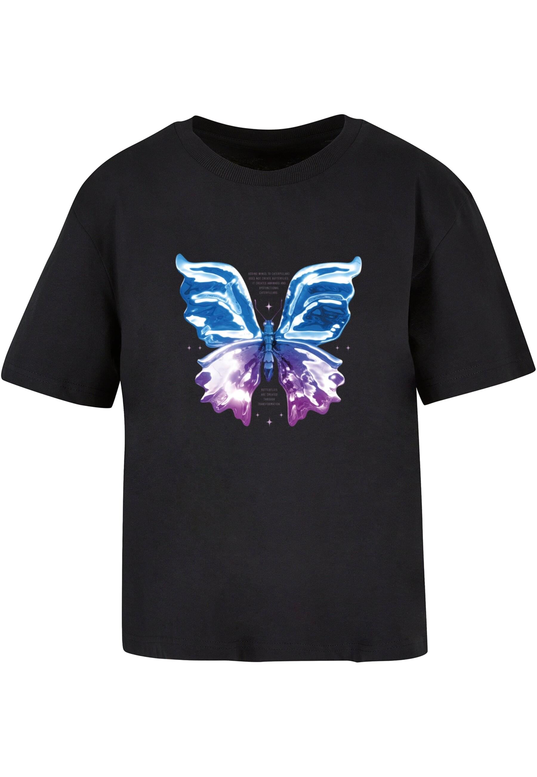 Miss Tee T-Shirt "Miss Tee Damen Chromed Butterfly Tee" 1 Stk. tlg. günstig online kaufen
