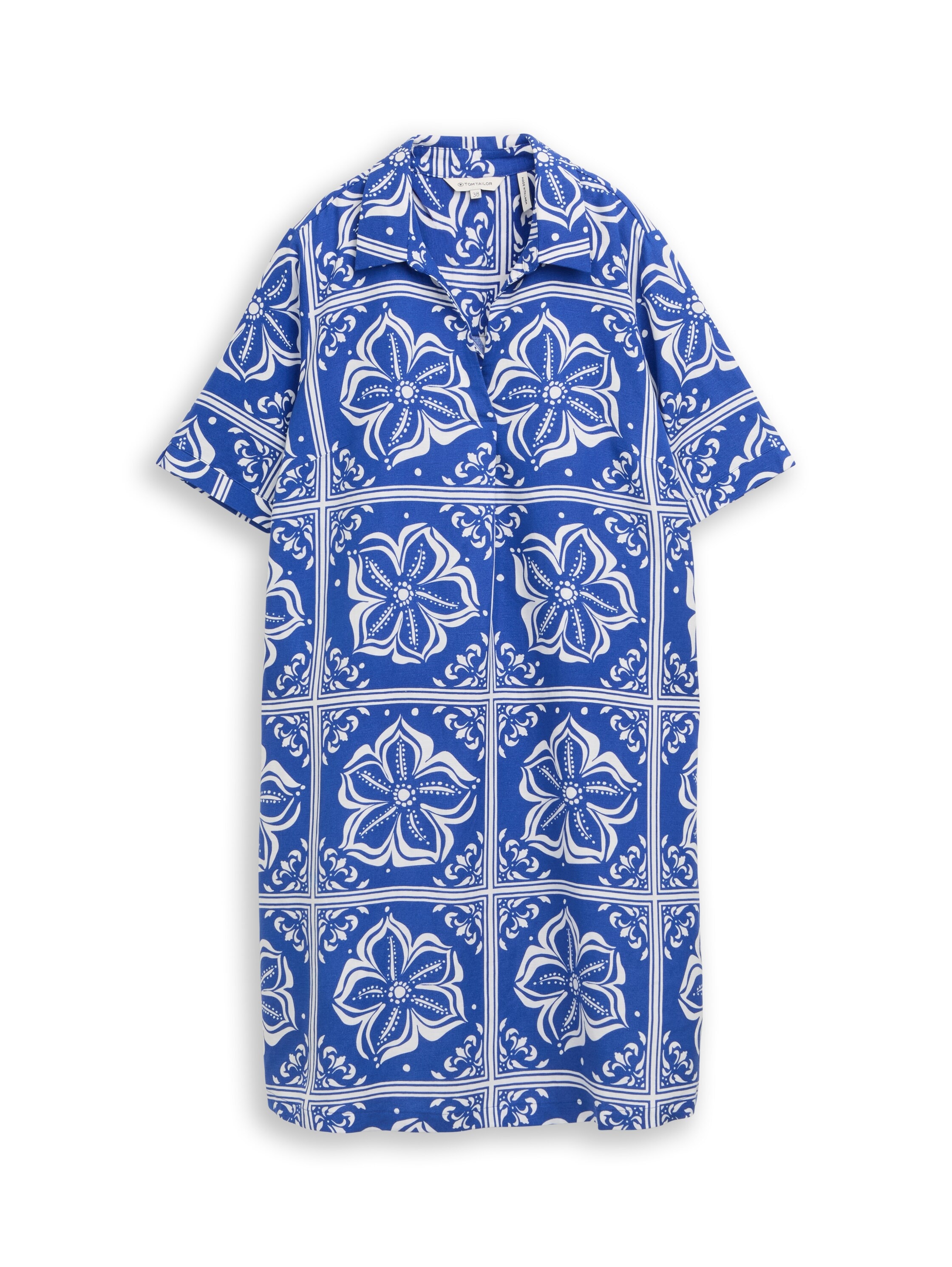 TOM TAILOR Polokleid Eingrifftaschen mit All-Over Print