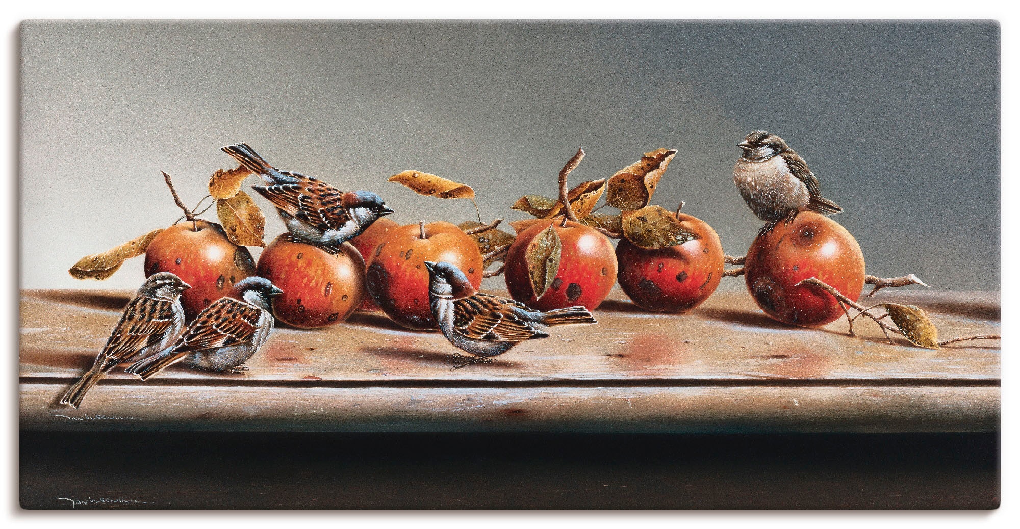 Artland Leinwandbild "Haus Spatzen II" Arrangements 1 Stk. tlg. auf Holzrah günstig online kaufen