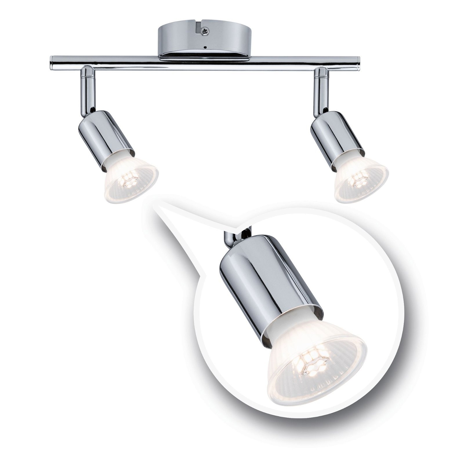 Paulmann Deckenleuchte »Spotlight GU10 BAUR 230V Carolina 2 flammig-flammig, 2x10W Chrom max. | Metall«, IP44