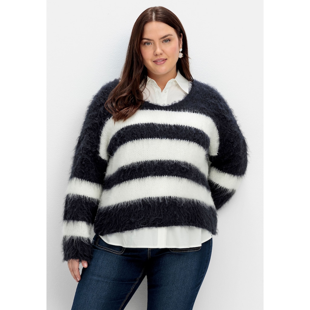 Sheego V-Ausschnitt-Pullover »Große Größen« in flauschiger Qualität