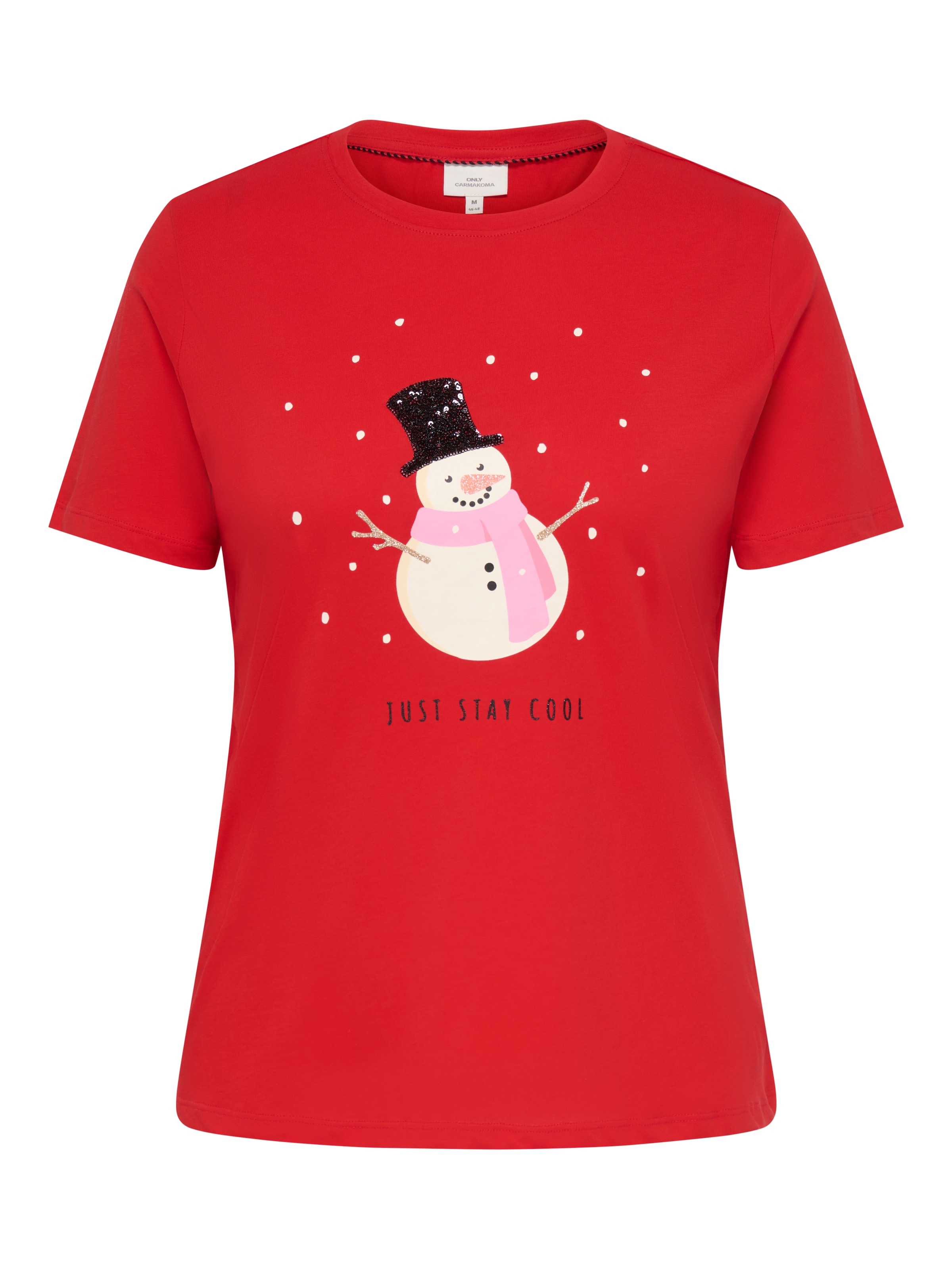 ONLY CARMAKOMA T-Shirt »CARKITA REG S/S TEE XMAS JRS« Baumwolle