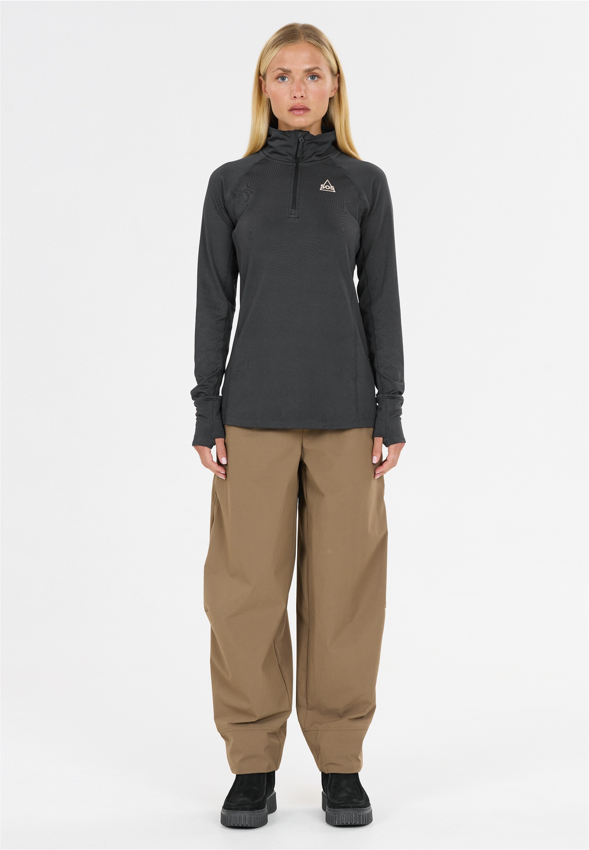 SOS Fleeceshirt »Jasna« mit praktischem Half-Zip
