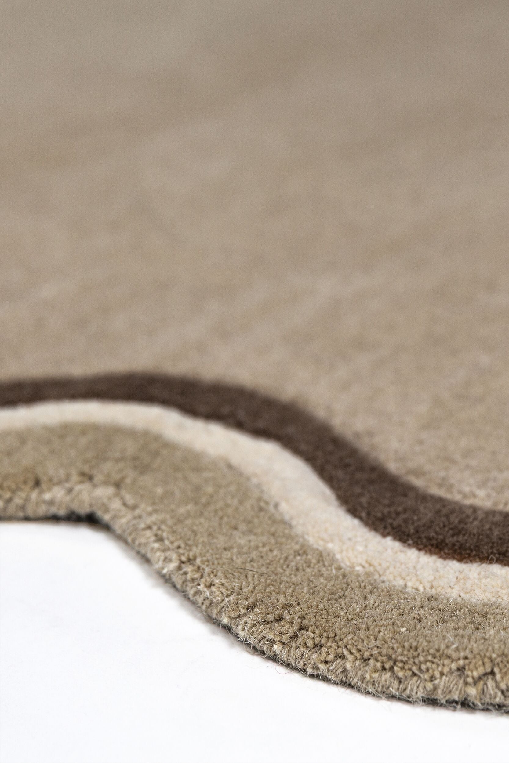 FLAIR RUGS Teppich »LEO SCALLOP BORDER« rund 8 mm Höhe Woll Border Teppich, mit Muschelsaumkante