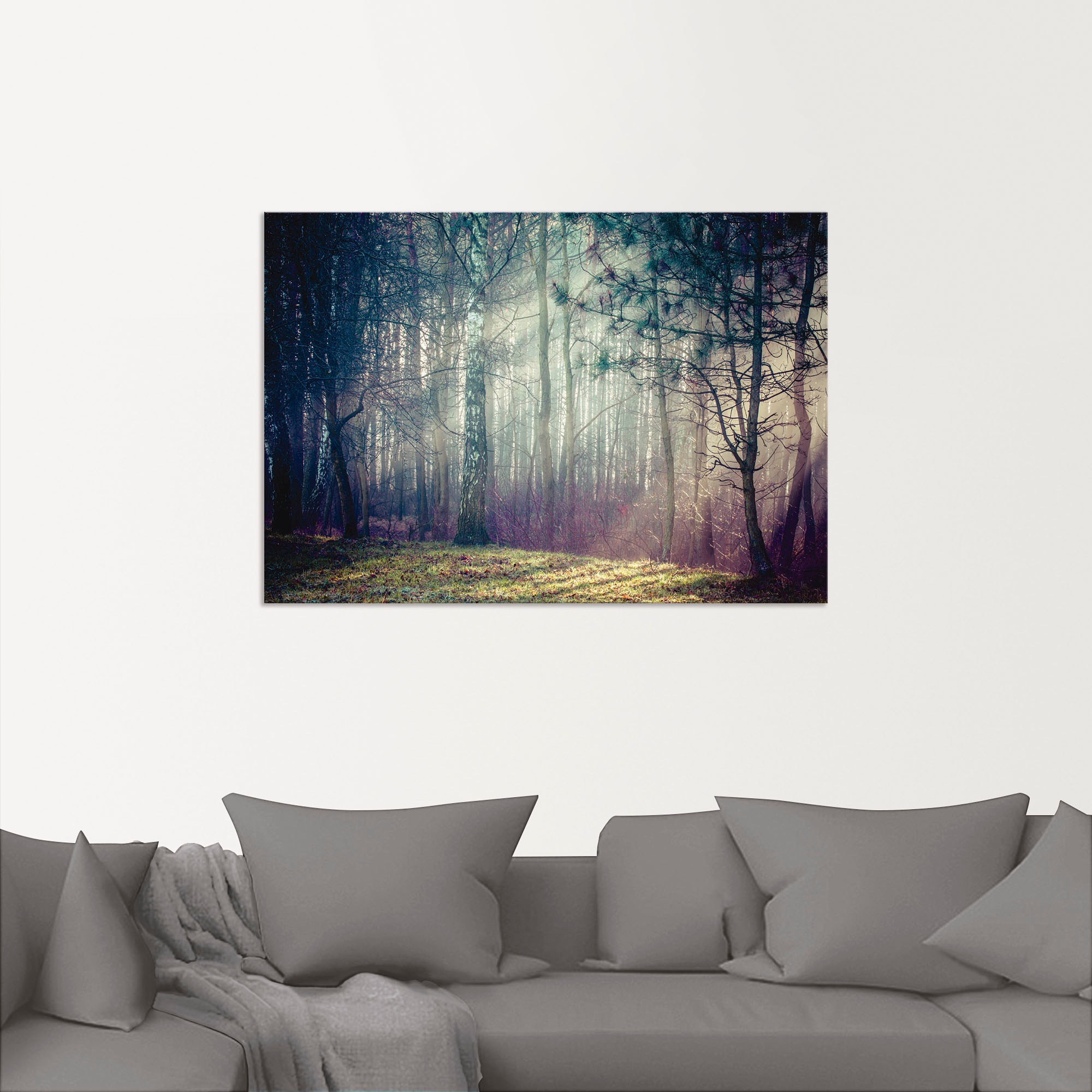 Artland Wandbild "Sonnenstrahlen im Wald" Waldbilder 1 Stk. tlg. als Alubil günstig online kaufen