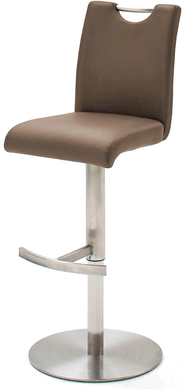 Bistrostuhl MCA FURNITURE, B:42cm H:91cm T:51cm, braun, Kunstleder, Stühle, "ALESI Barstuhl Tresenstuhl Barhocker", mit Rückenlehne, 360 drehbar,