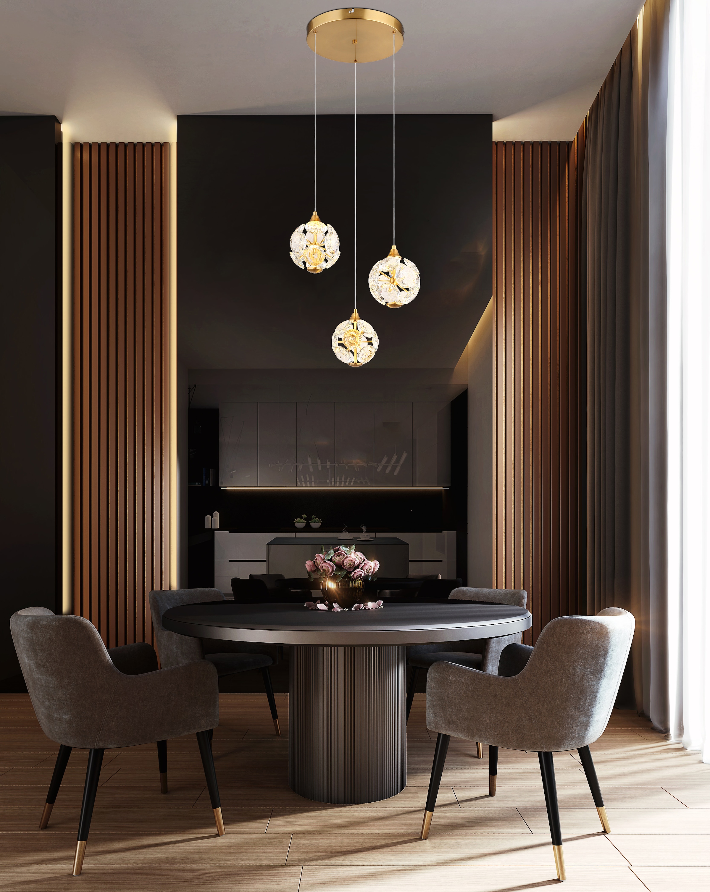 GLOBO LIGHTING LED Pendelleuchte »VIRINA« LED-Modul 1 Stk. Warmweiß Hängelampe/Hängeleuchte/Wohnzimmer/Esstisch/elegant