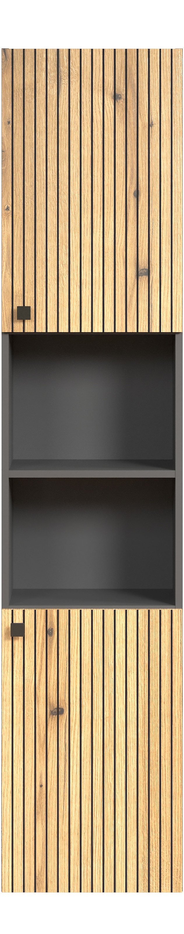 welltime Hochschrank »Amrum«, (1 St.), Breite 40cm, geräumiger Hochschrank Eiche Rillenoptik Badschrank