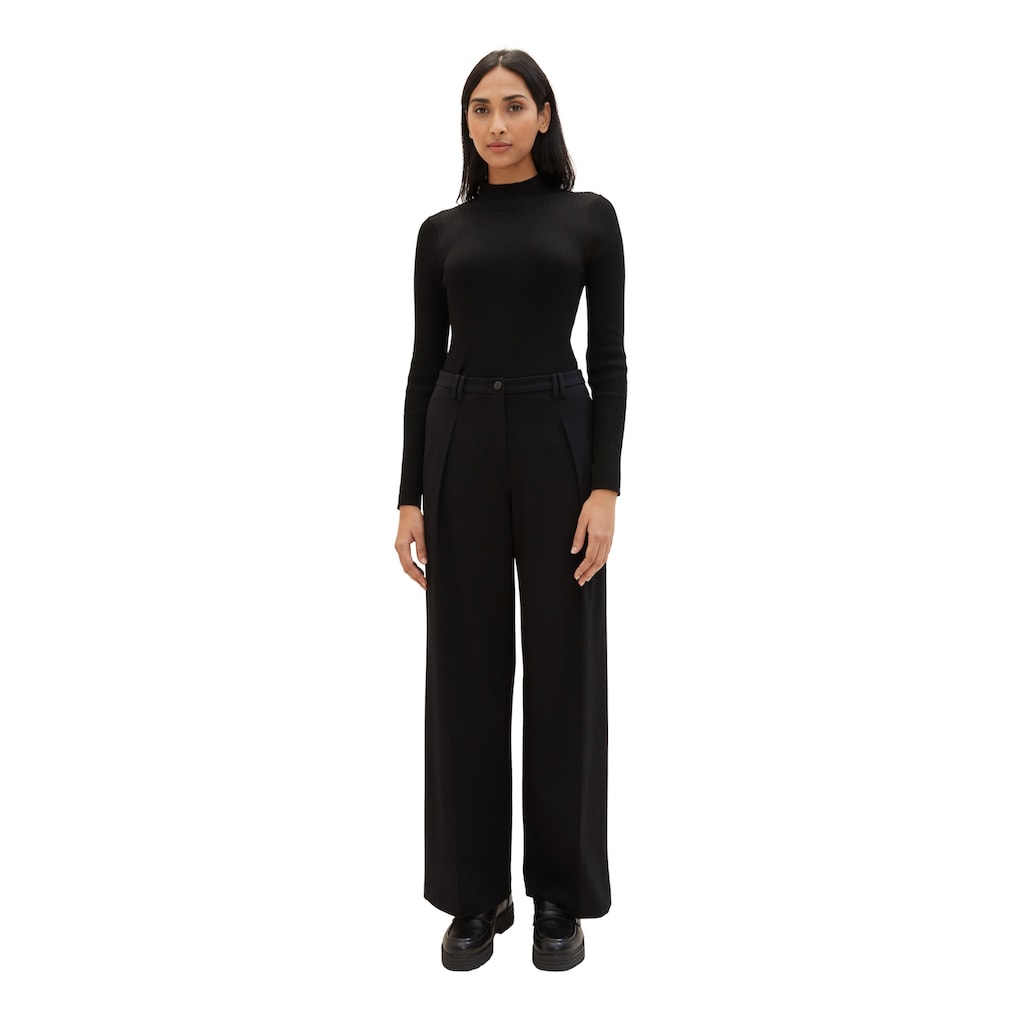 TOM TAILOR Bundfaltenhose »Lea Wide Leg«, mit weitem Bein