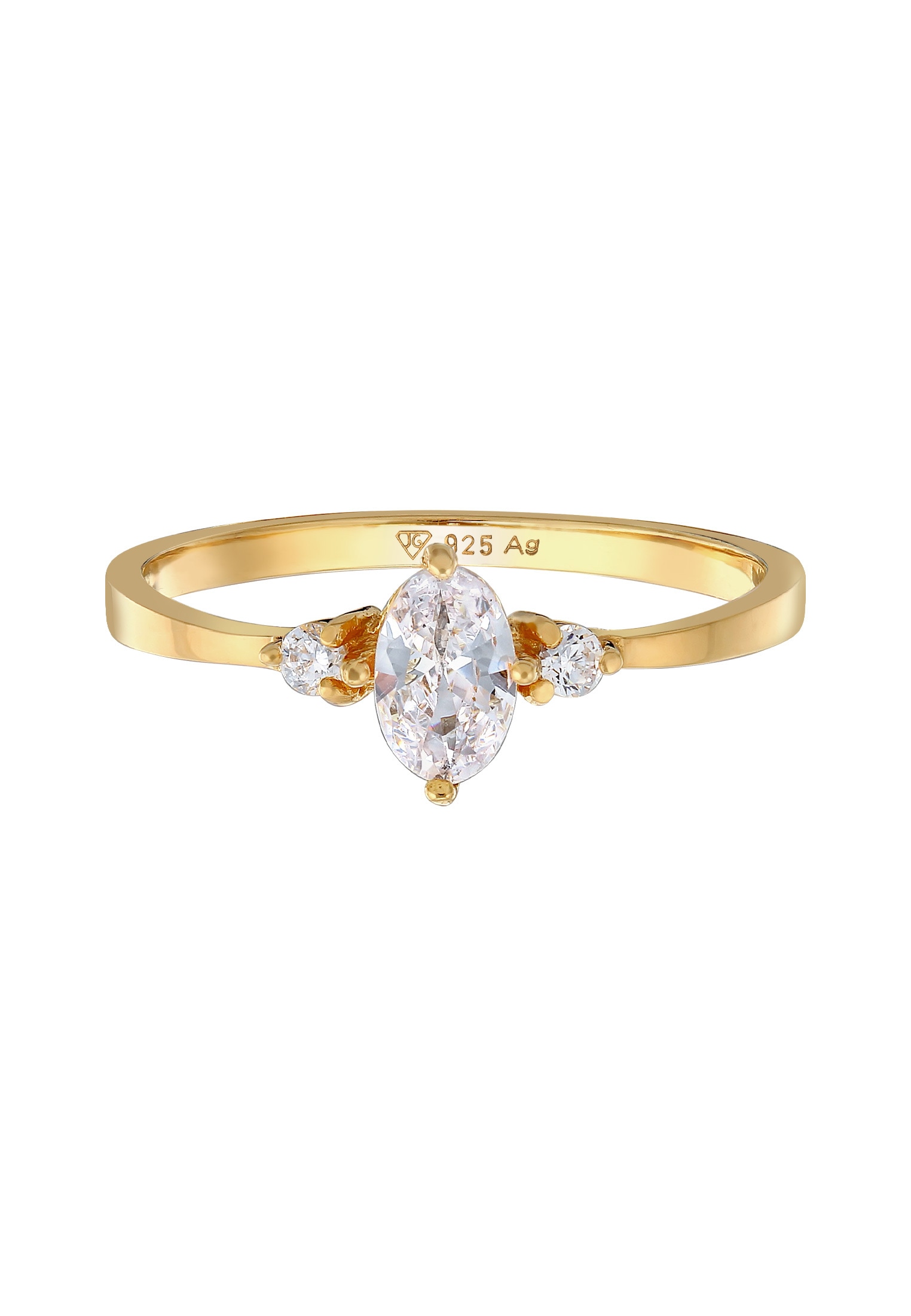 Elli Fingerring »Zirkonia Oval Verlobung 925 Silber«