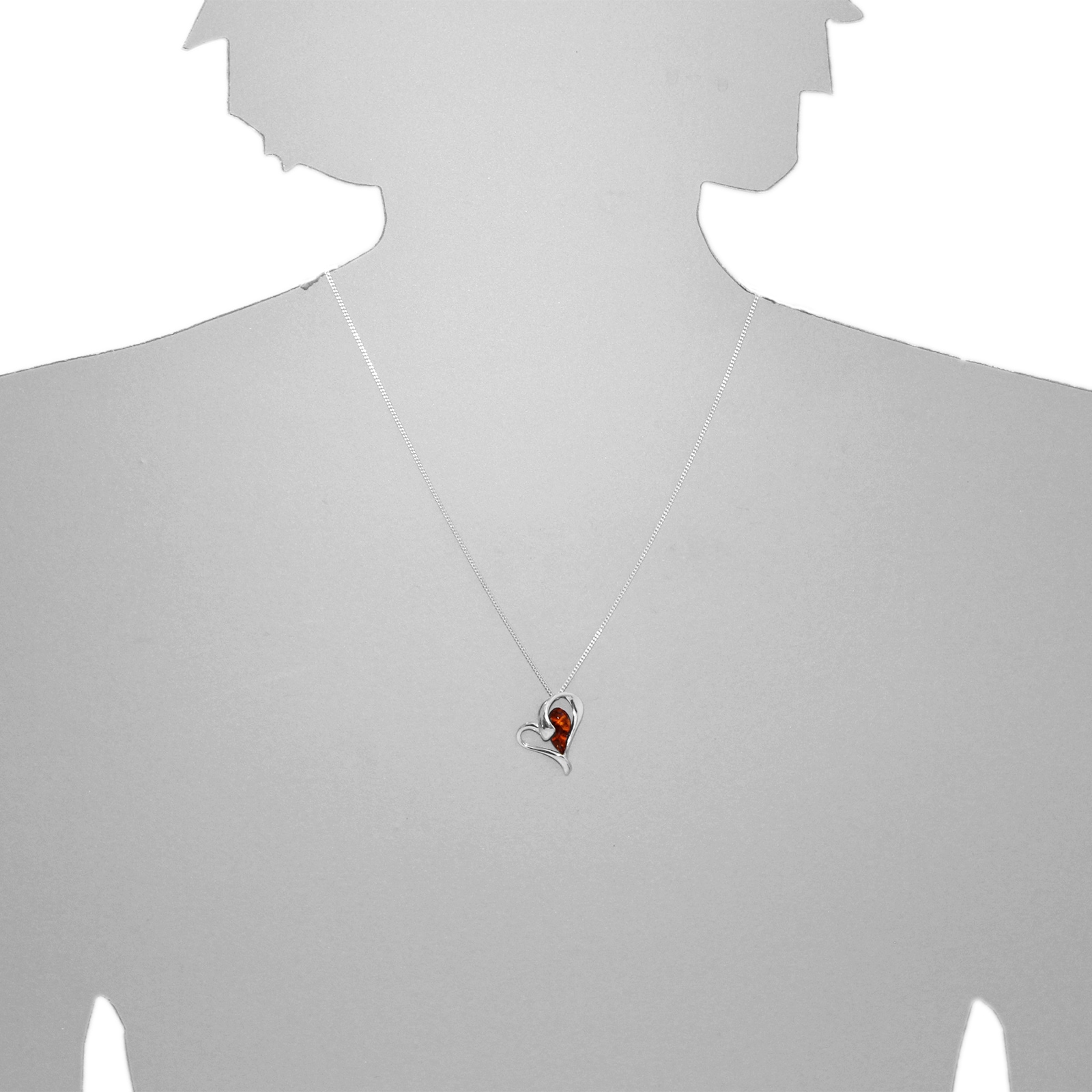 OSTSEE-SCHMUCK Kette mit Anhänger »- Gleiter-Herz - Silber 925/000 - Bernstein«