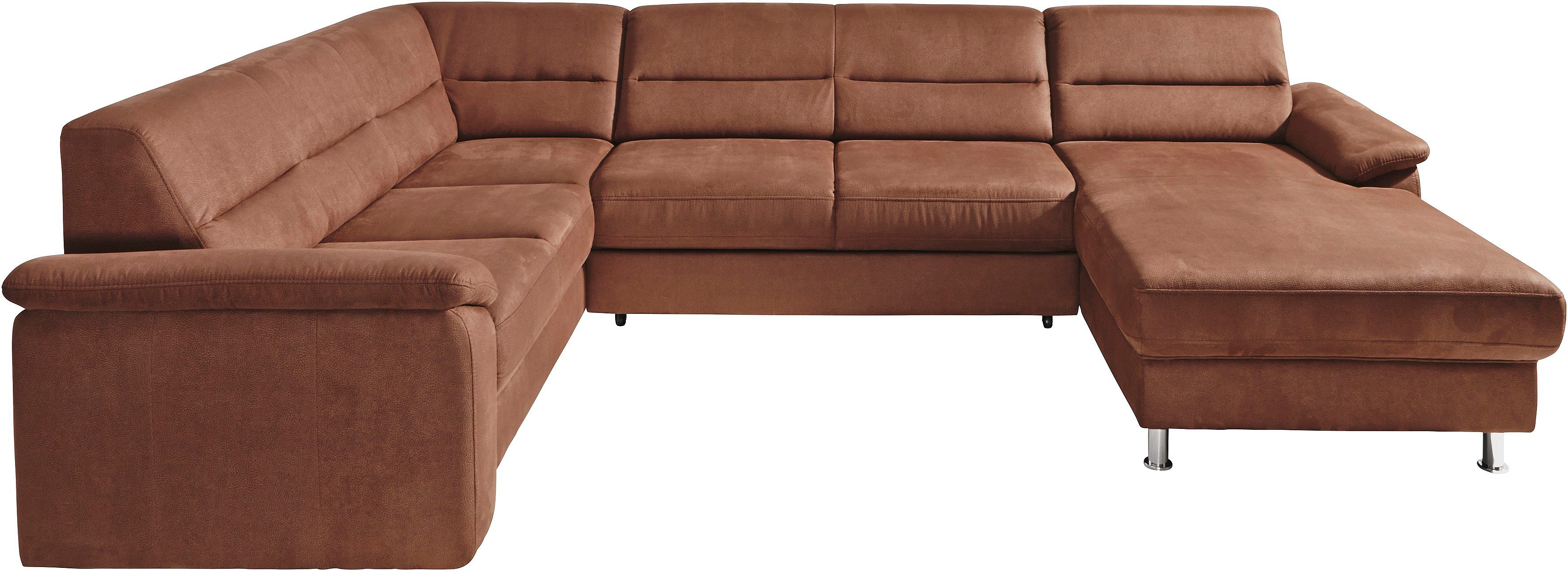 sit&more Wohnlandschaft "Ascara U-Form, B:312cm, klassisches Design, Taschenfederkernpolsterung" inklusive Boxspring/Federkern-Polsterung, wahlweise mit Schlaffunktion