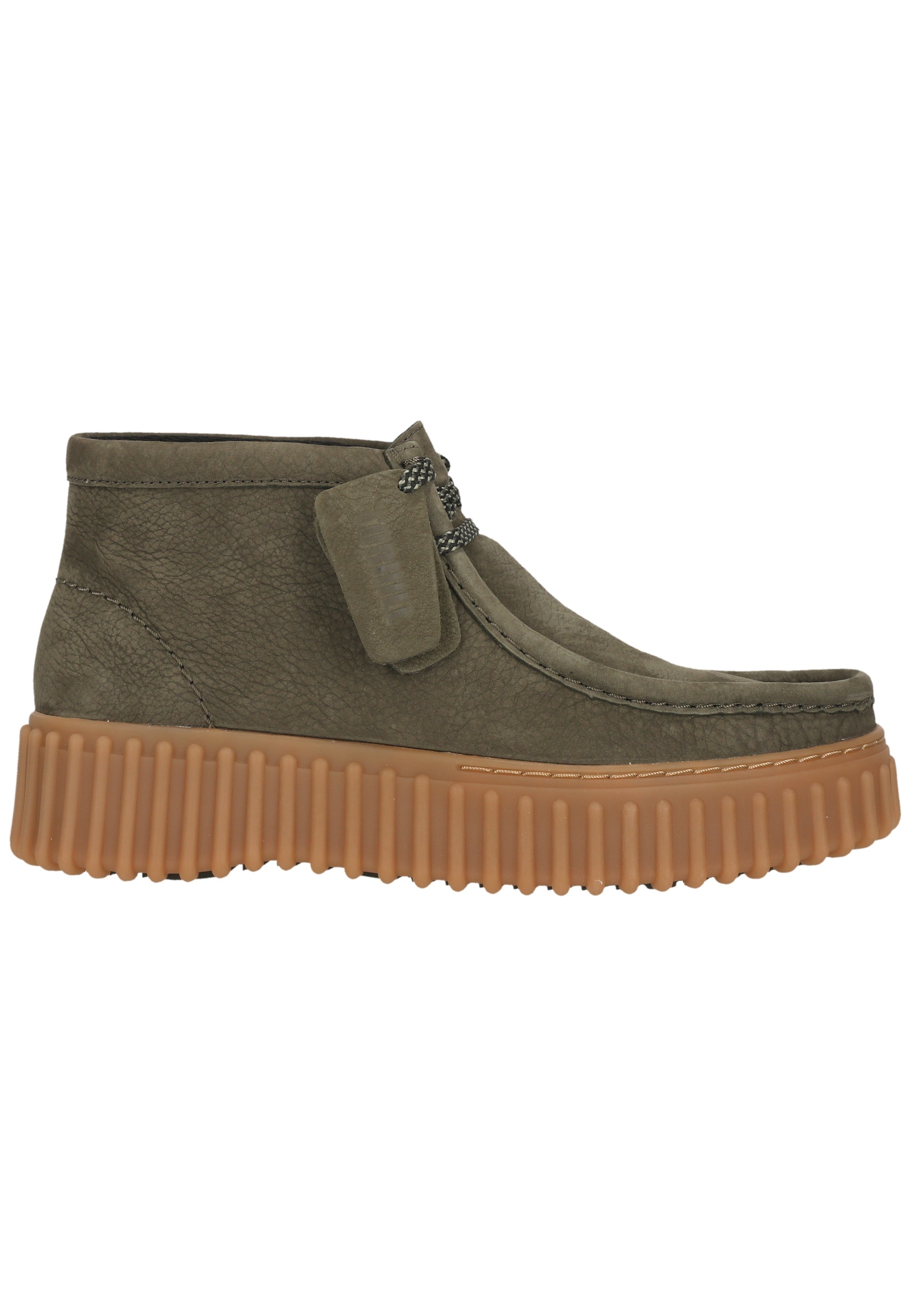 Clarks Schnürschuh »Torhill Moss Dark Green Nub«  mit charakteristischer, gerippter Sohle