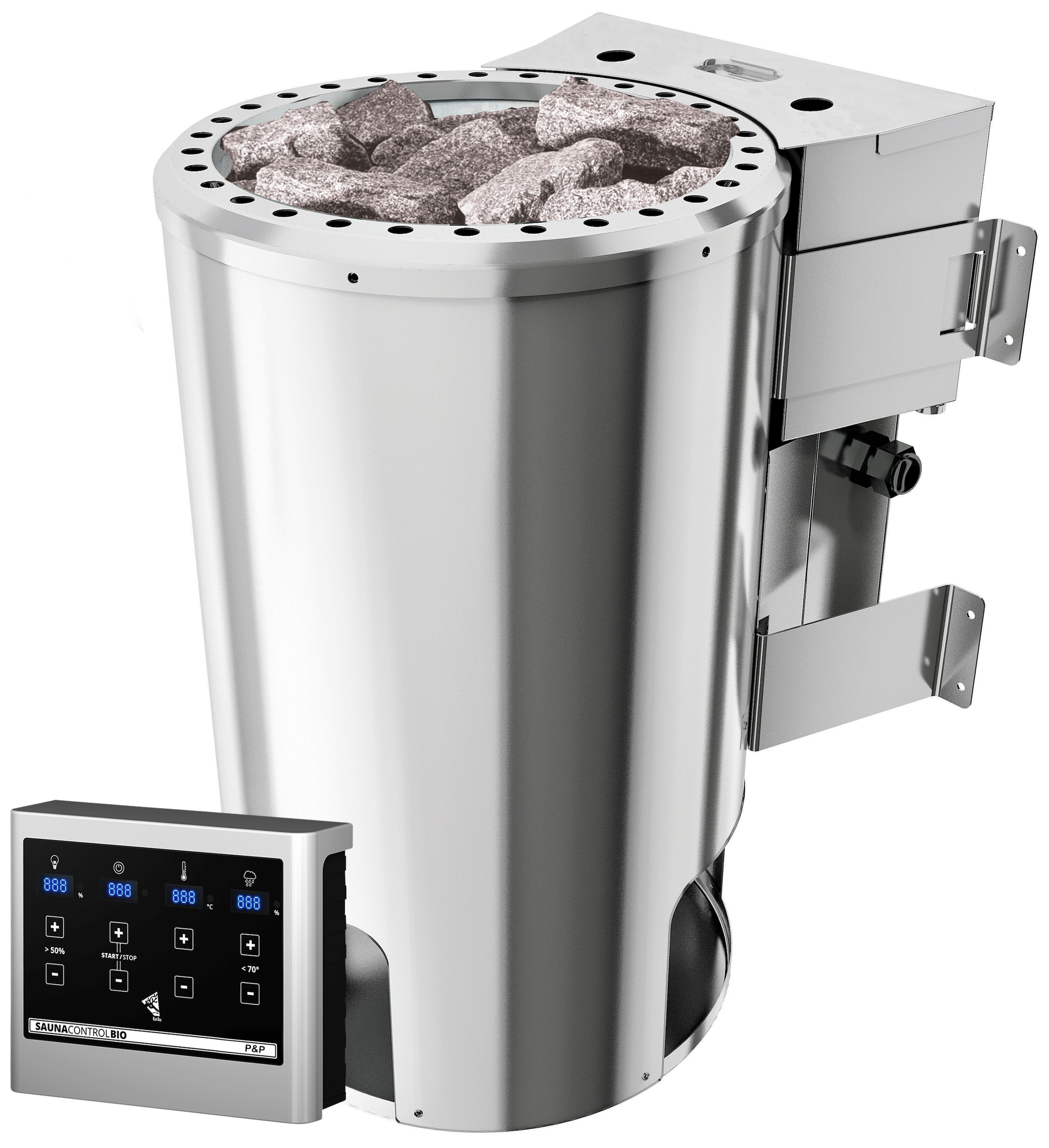 Karibu Sauna »Tomke« Set,  Ofen 3,6 kW Bio-Ofen externe Strg. easy